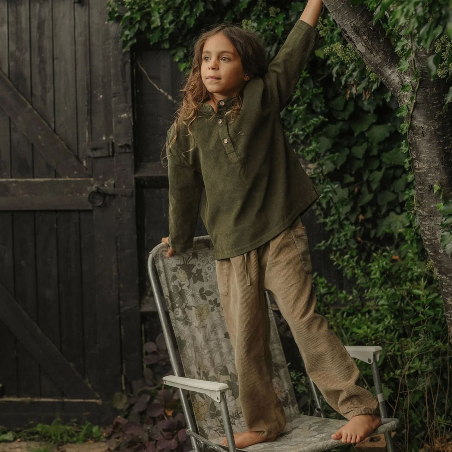 Larch Baby & Kids Shirt - Cotton Corduroy - Thyme - Image 7