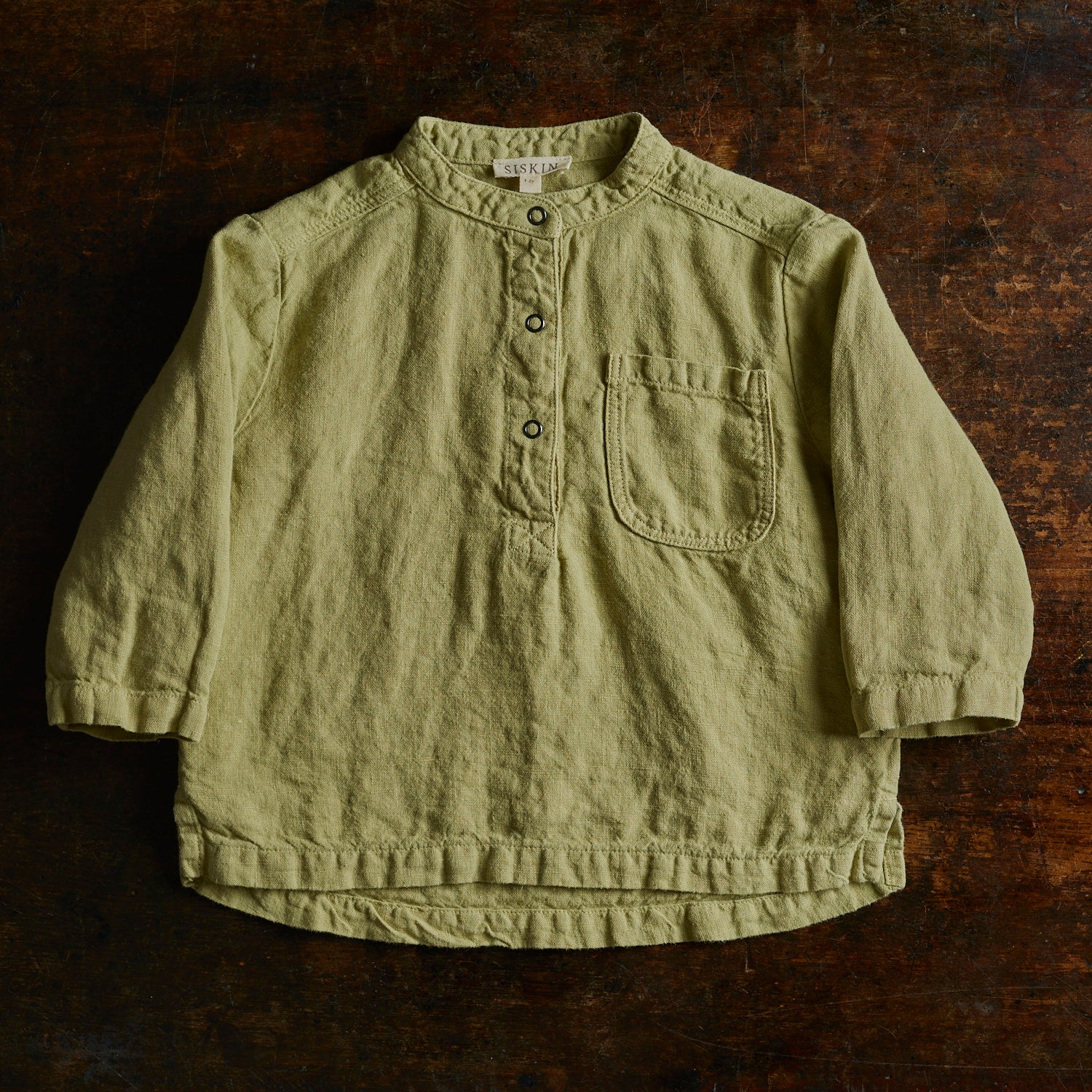 Larch Baby & Kids Shirt - Linen - Celadon - Image 3