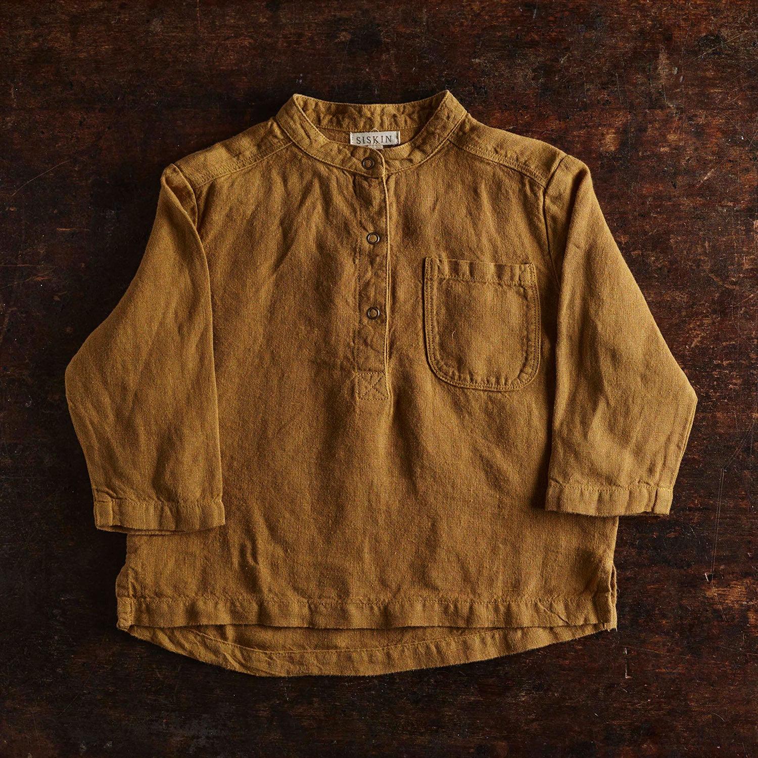 Larch Baby & Kids Shirt - Linen - Cumin - Image 3