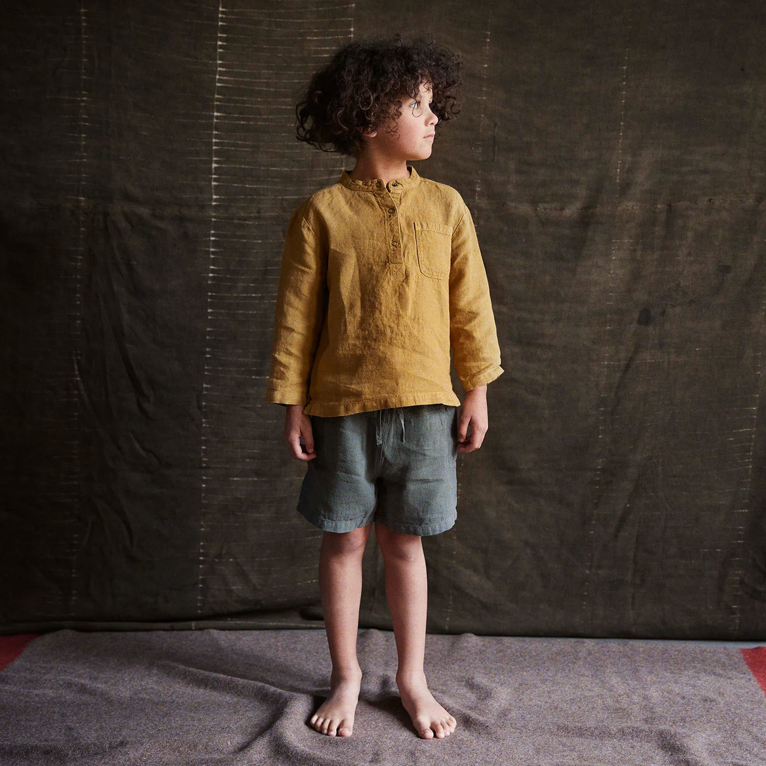 Larch Baby & Kids Shirt - Linen - Cumin - Image 4