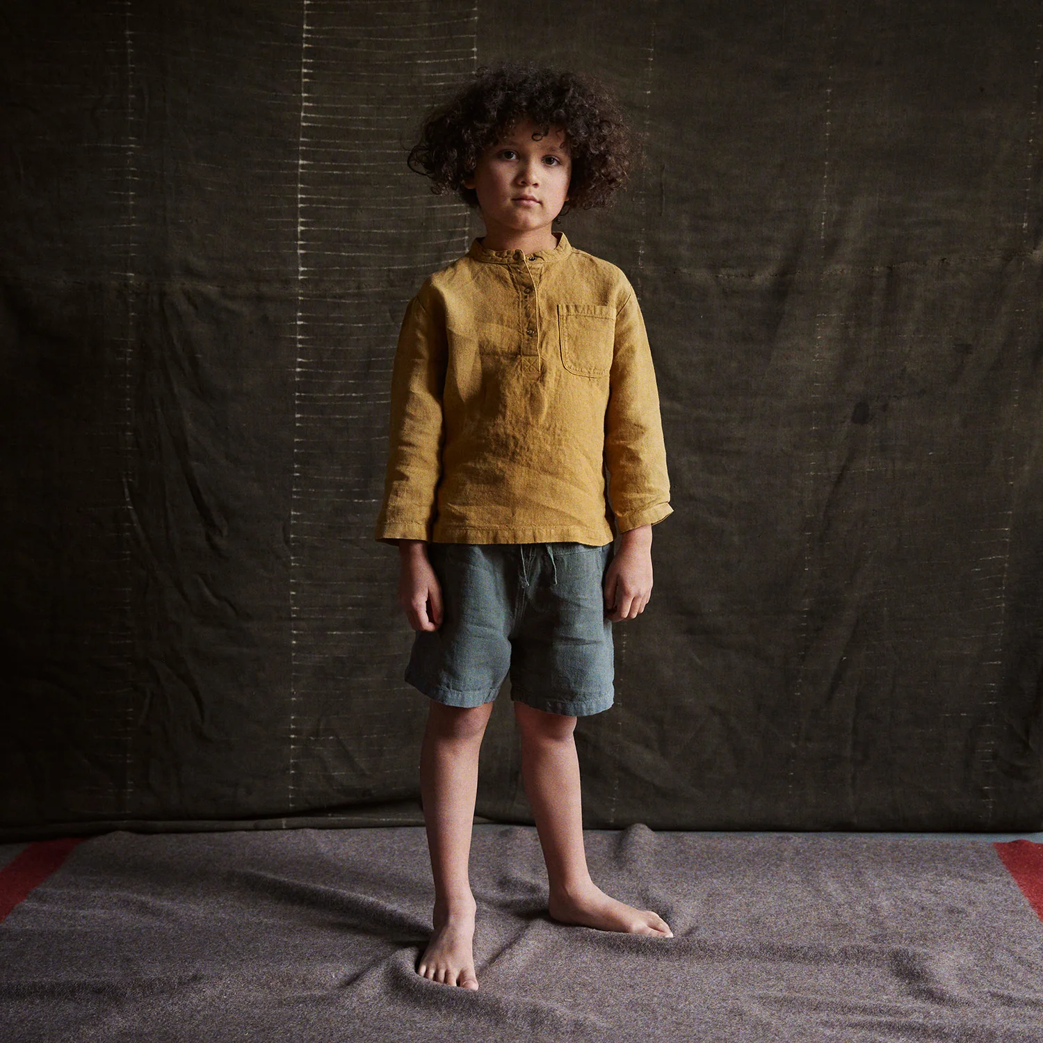 Larch Baby & Kids Shirt - Linen - Cumin - Image 5