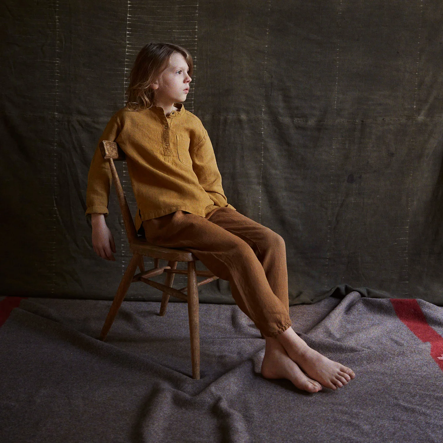 Larch Baby & Kids Shirt - Linen - Cumin - Image 7