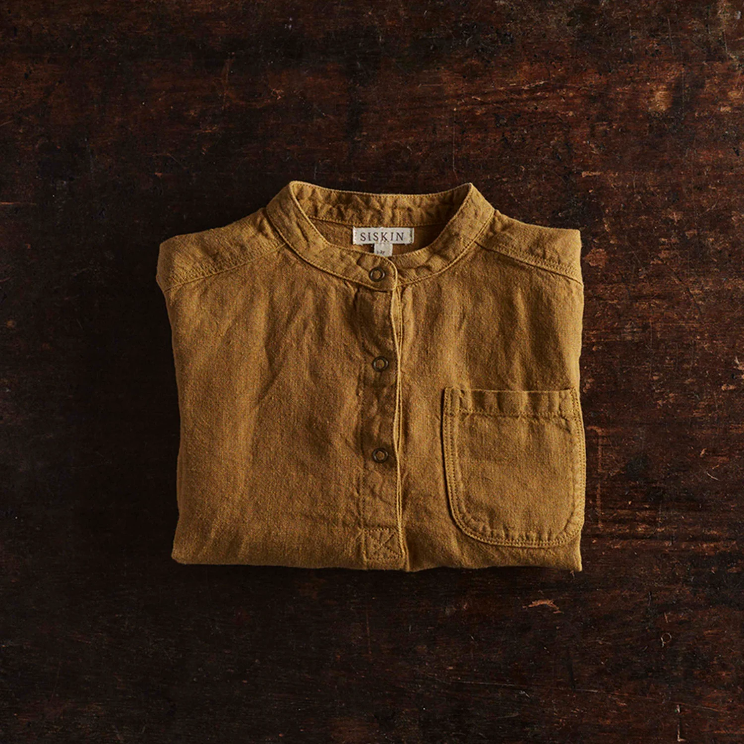 Larch Baby & Kids Shirt - Linen - Cumin - Image 8