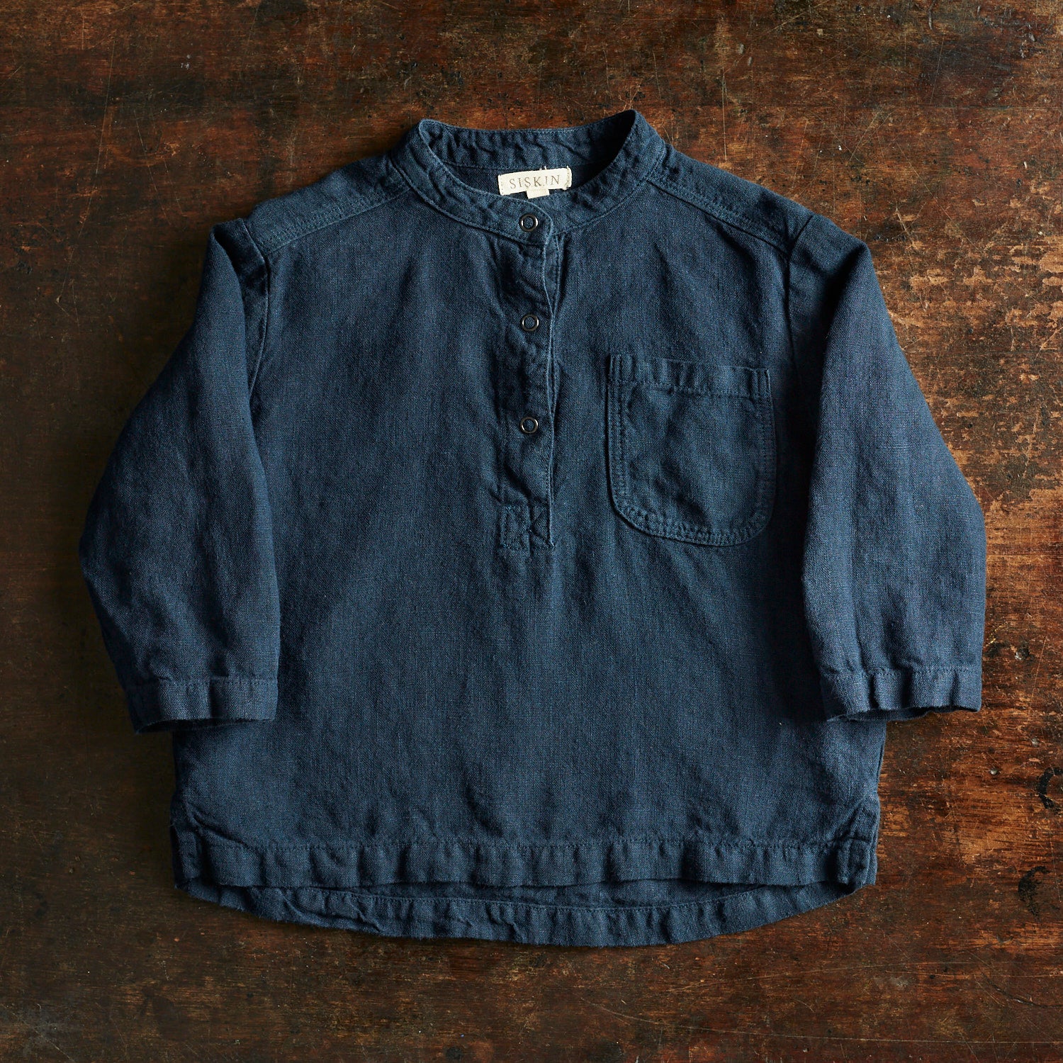Larch Baby & Kids Shirt - Linen - Midnight - Image 2