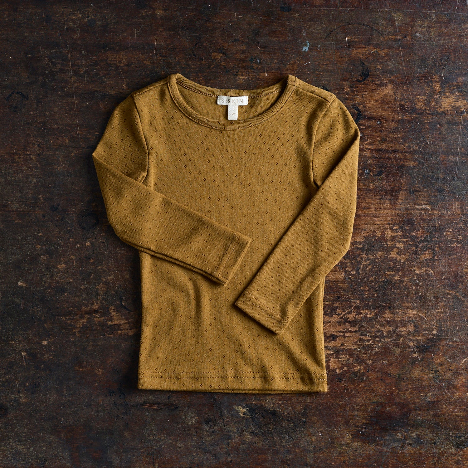 Lark Baby & Kids Top - Cotton Pointelle - Copper - Image 2