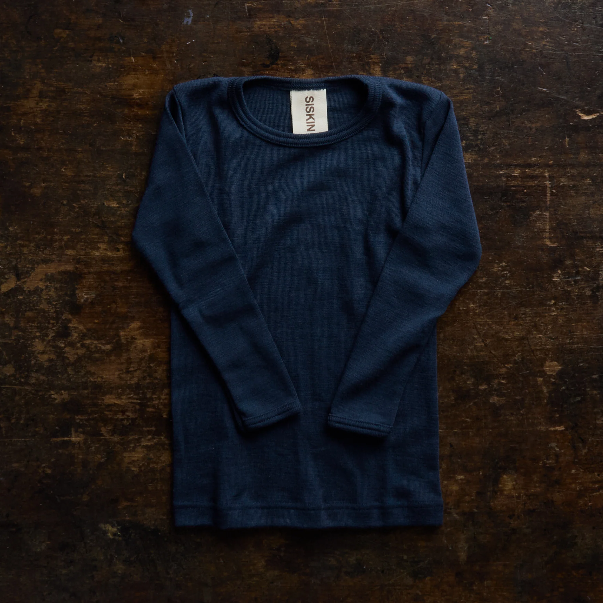 Lark Baby & Kids Top - Merino Wool & Silk - Night Ocean - Image 4