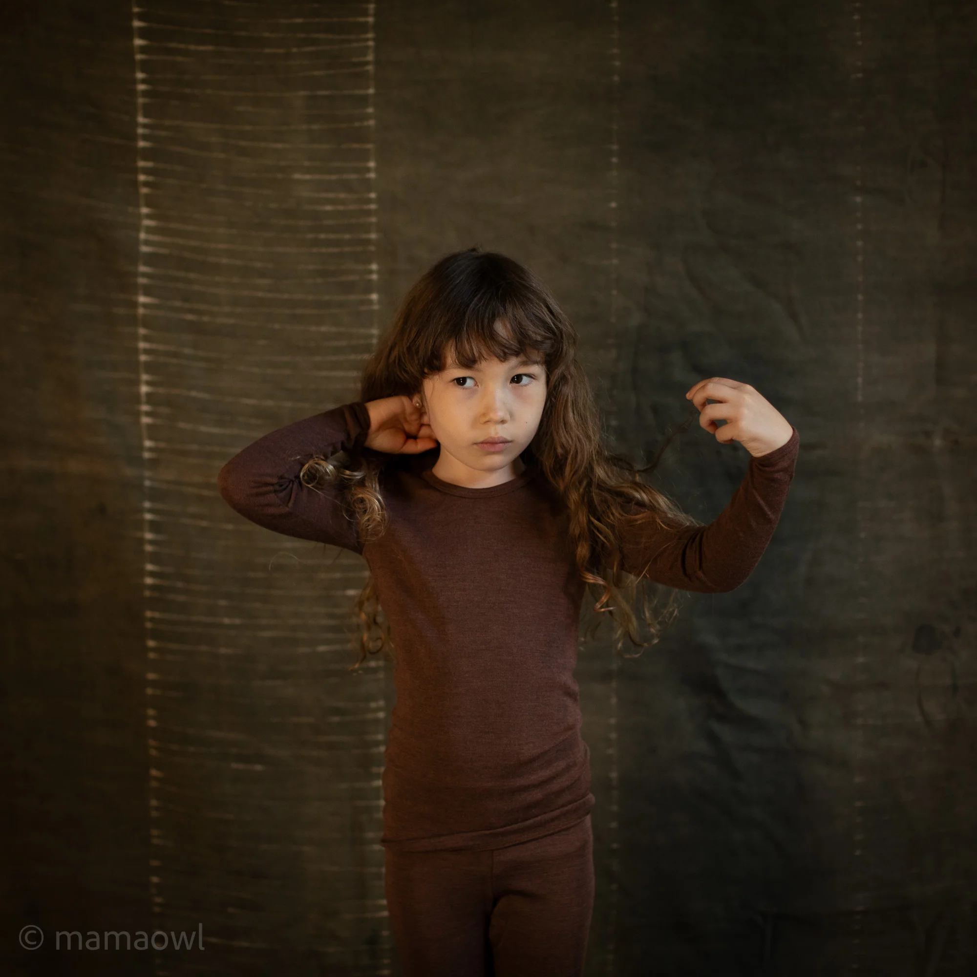 Lark Top & Finch Leggings Kids Set - Merino Wool & Silk - Squirrel - Image 6