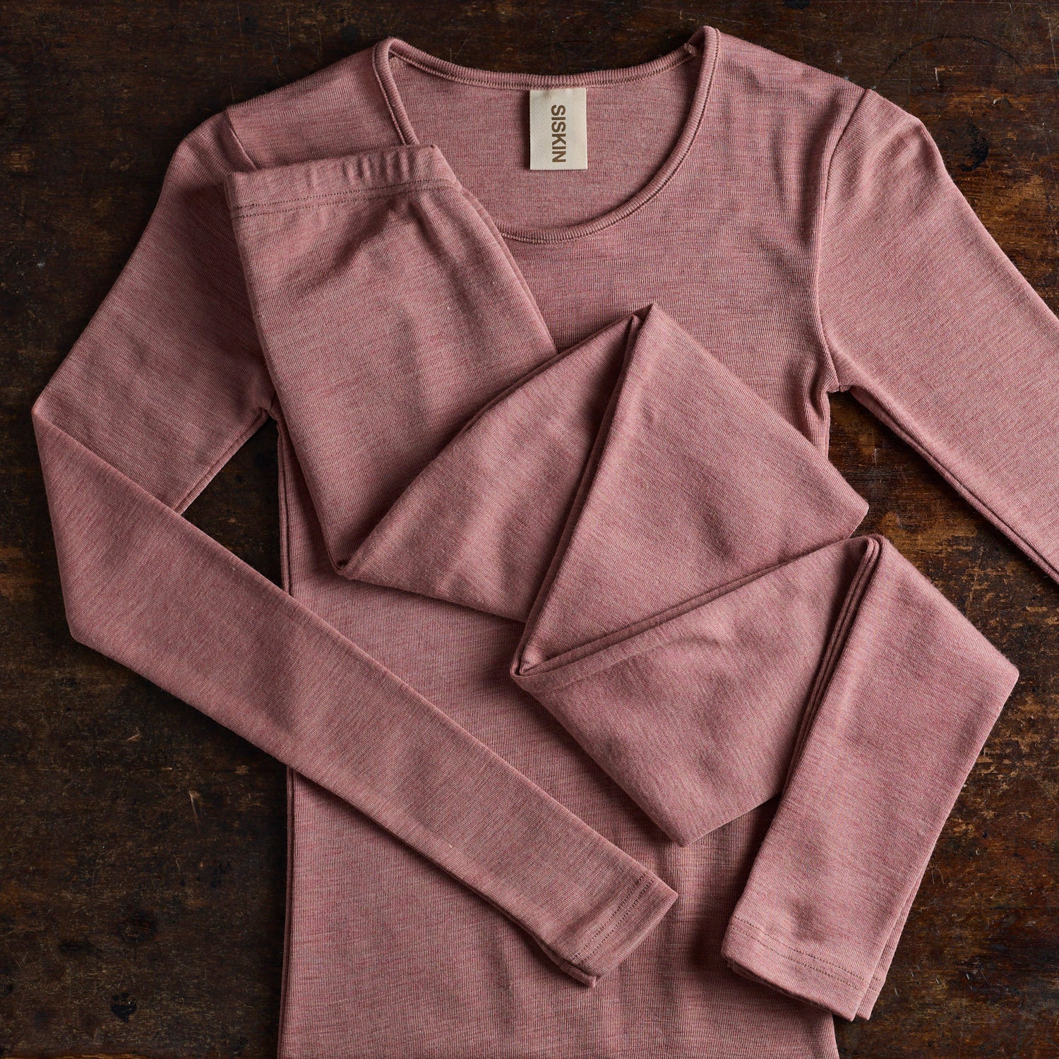 Lark Top & Finch Leggings Women’s Set - Merino Wool & Silk - Orchid