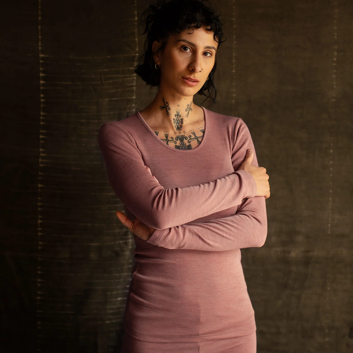 Lark Top & Finch Leggings Women’s Set - Merino Wool & Silk - Orchid - Image 5