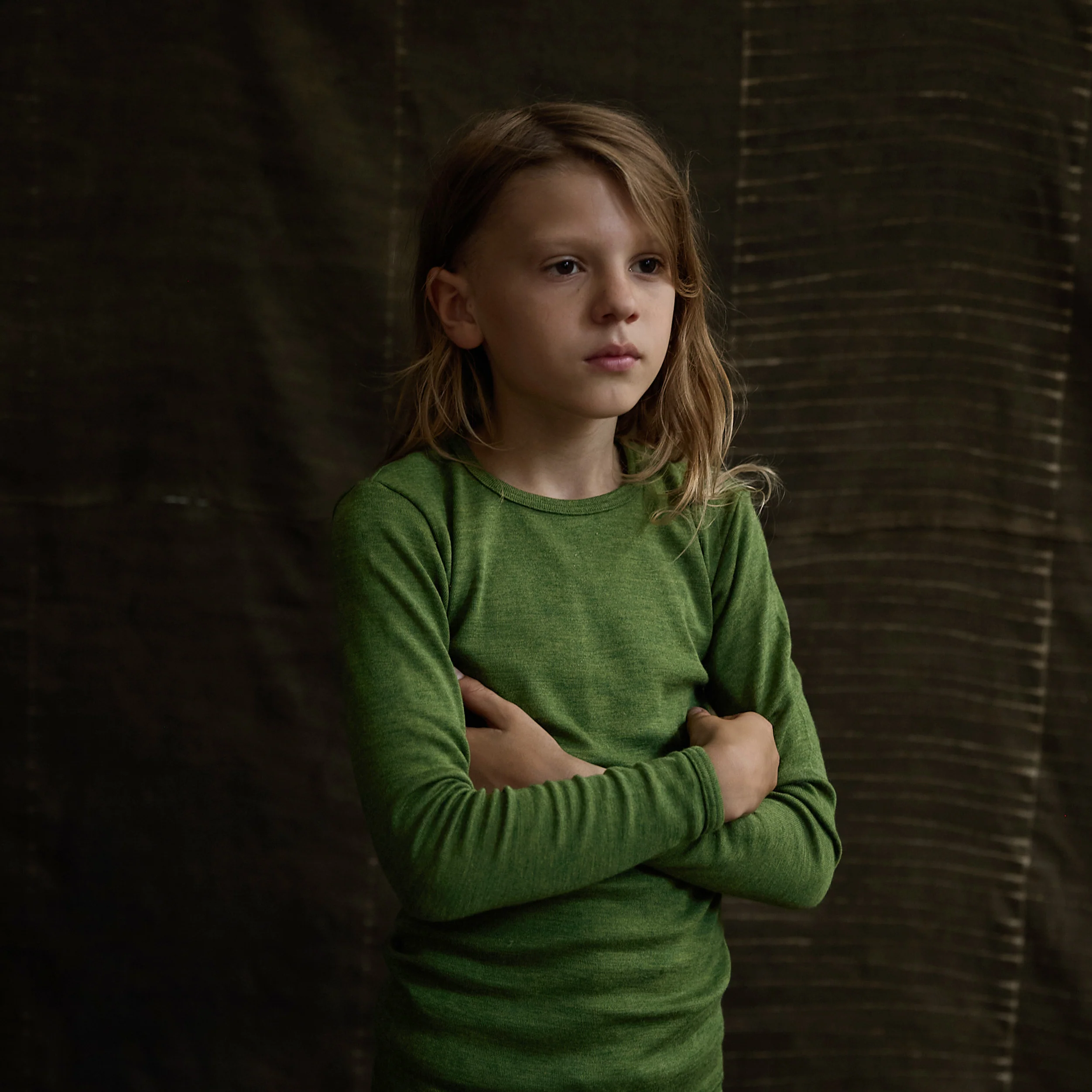 Lark Baby & Kids Top - Merino Wool & Silk - Forest