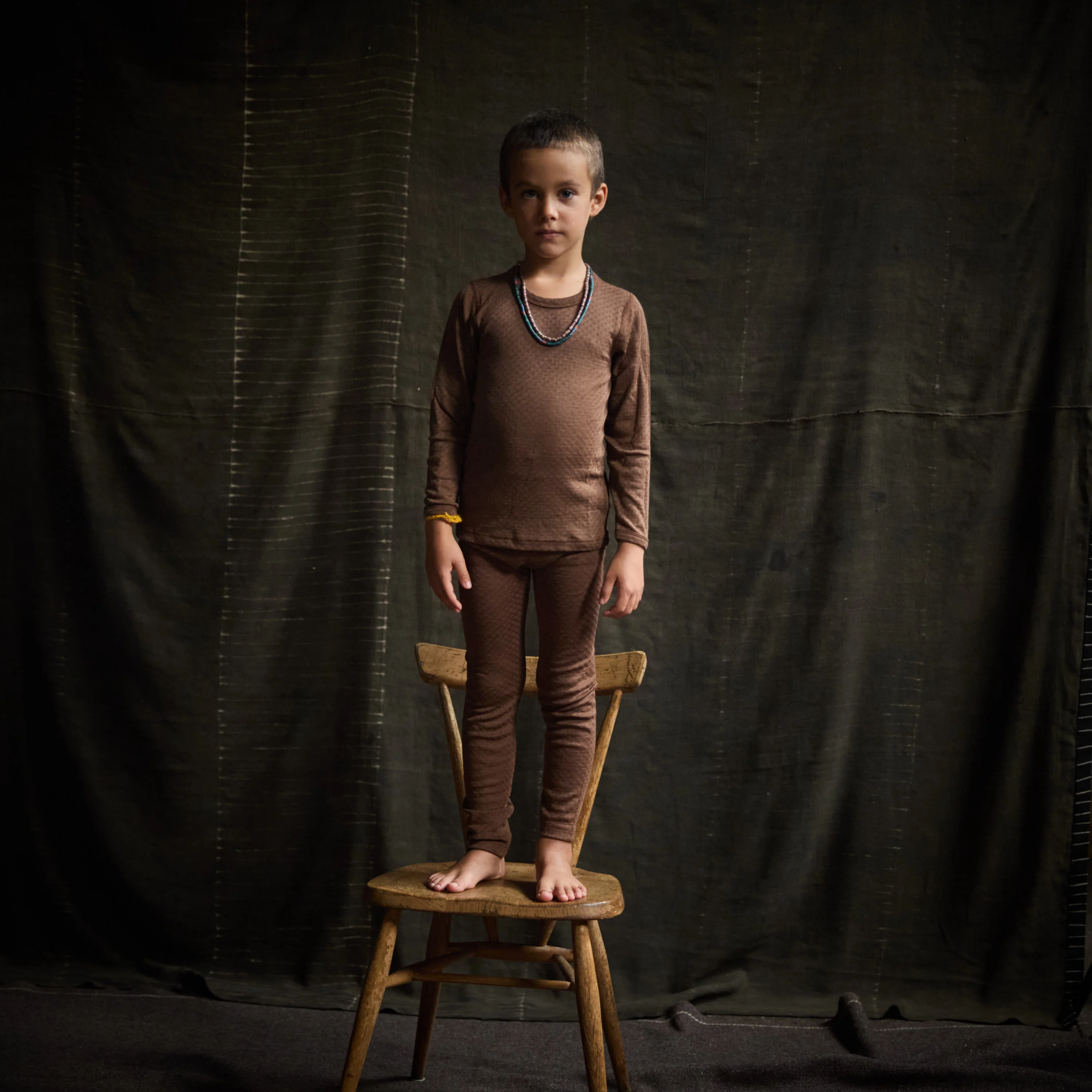 Lark Baby & Kids Top - Wool/Silk Pointelle - Pecan - Image 5