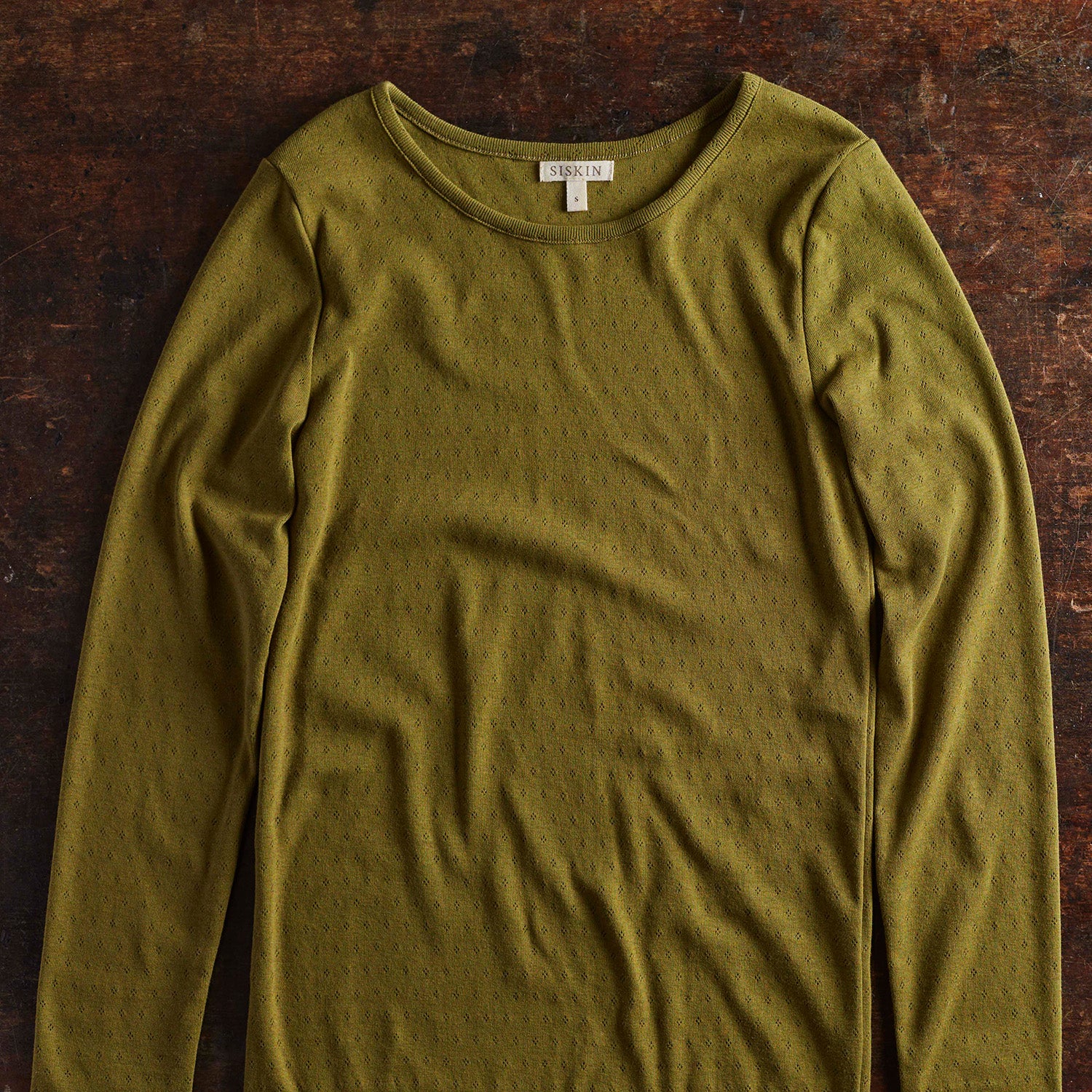 Lark Women's Top - Cotton Pointelle - Olive - Image 2