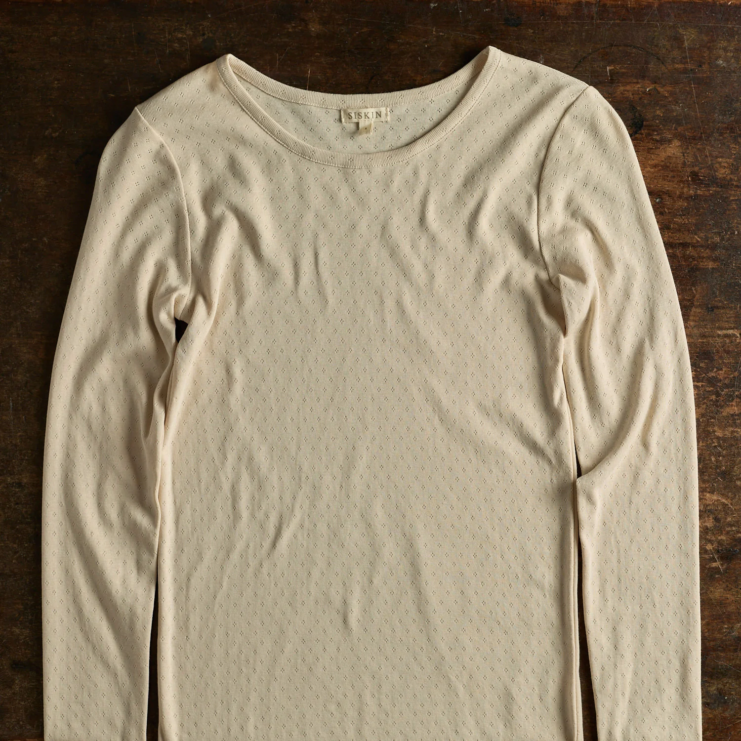 Lark Women's Top - Cotton Pointelle - Shell - Image 2