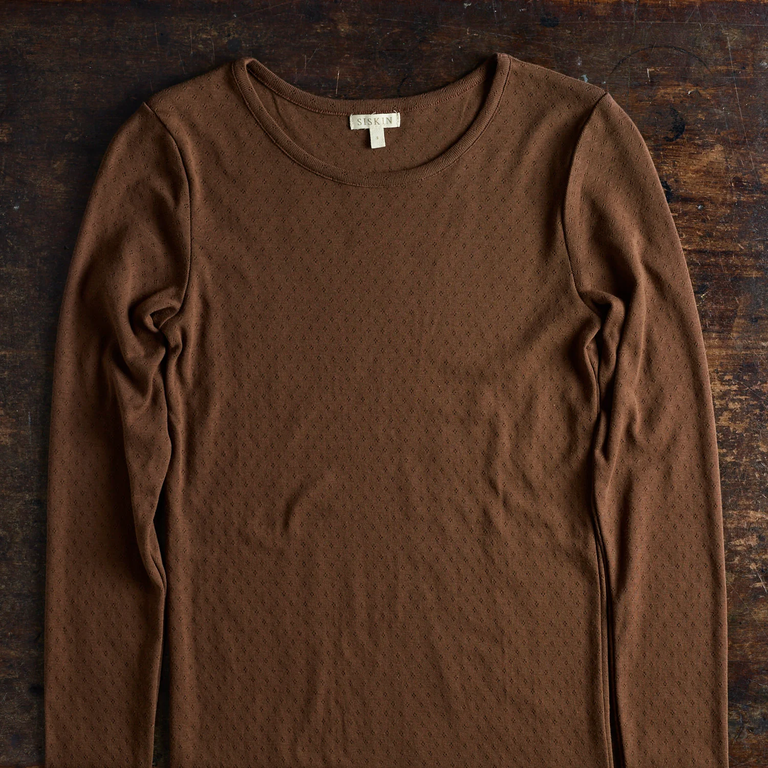 Lark Women's Top - Cotton Pointelle - Squirrel - Image 2