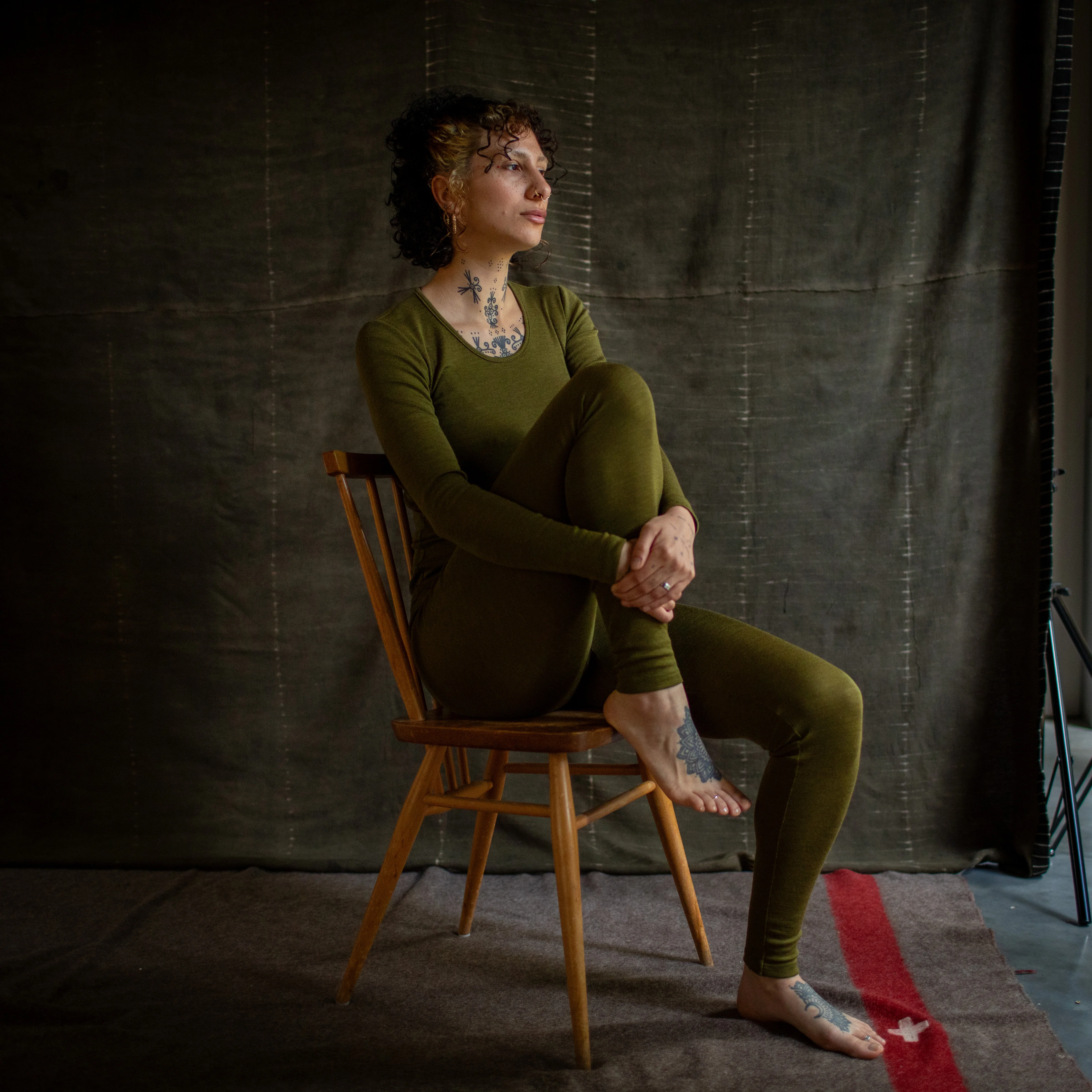 Lark Women's Top - Merino Wool & Silk - Seaweed - Image 4