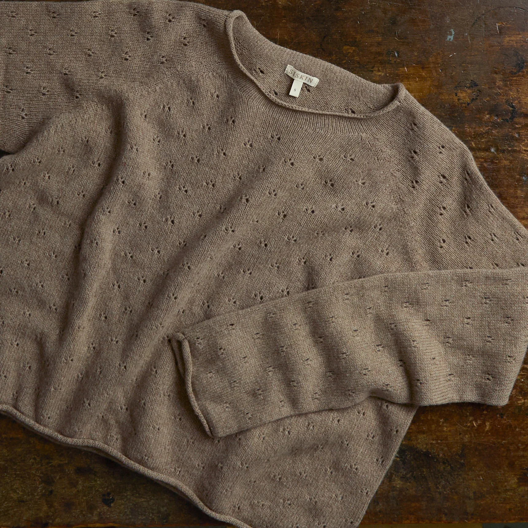 Meadow Women's Pointelle Sweater - Superfine Lambswool - Feather