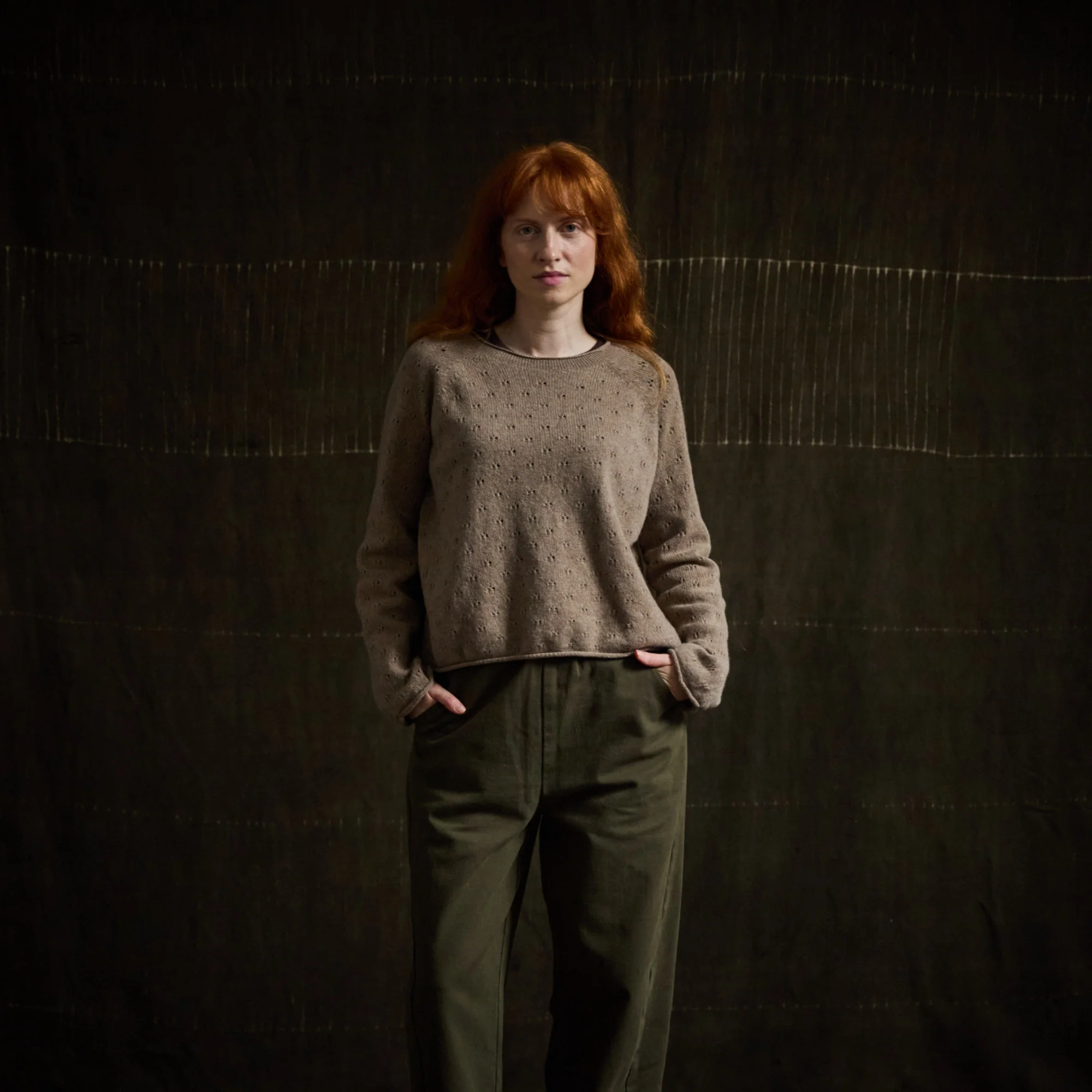 Meadow Women's Pointelle Sweater - Superfine Lambswool - Feather - Image 4