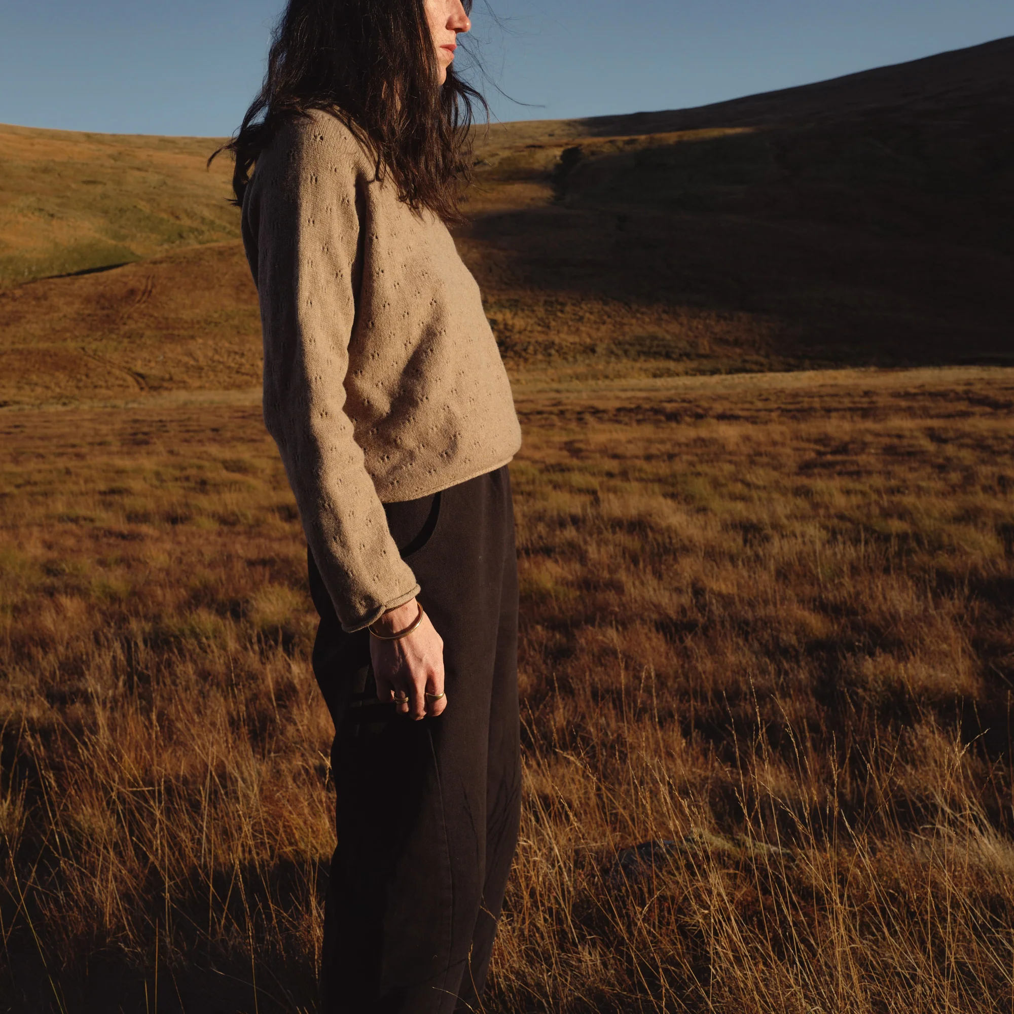 Meadow Women's Pointelle Sweater - Superfine Lambswool - Feather - Image 8