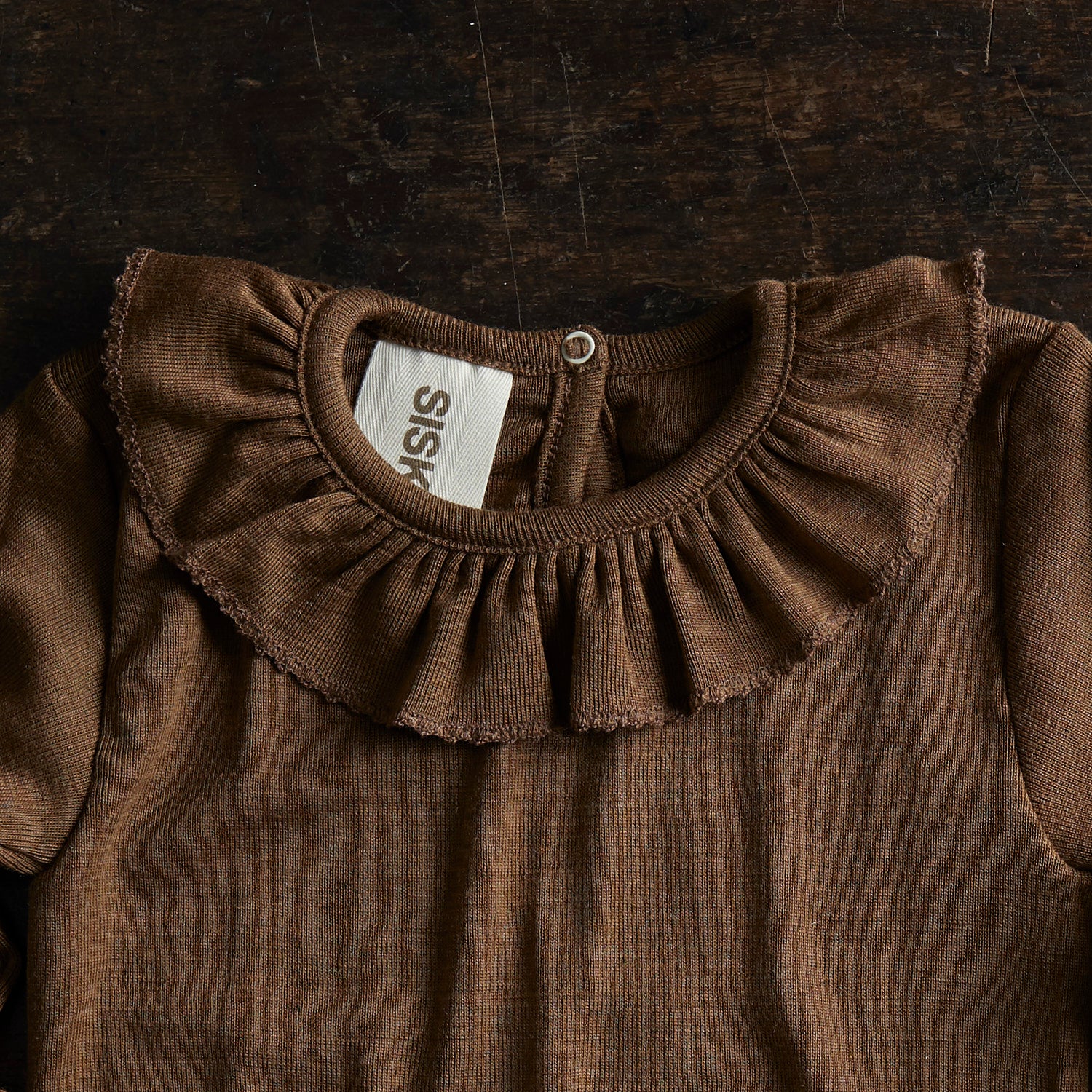Wren Baby & kids Top - Merino Wool & Silk - Almond - Image 3
