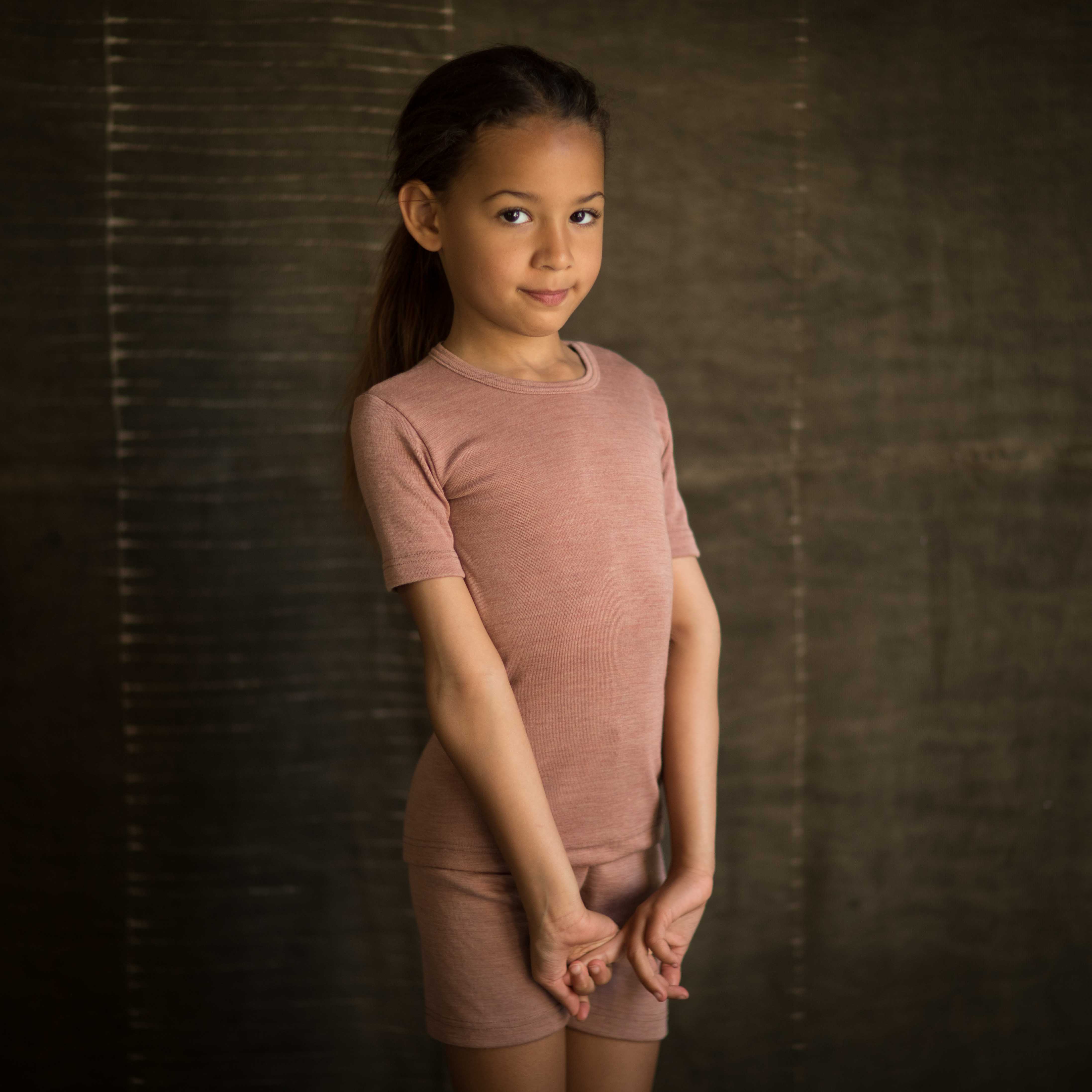 Rhea Baby & Kids Shorts - Merino Wool & Silk - Orchid - Image 2