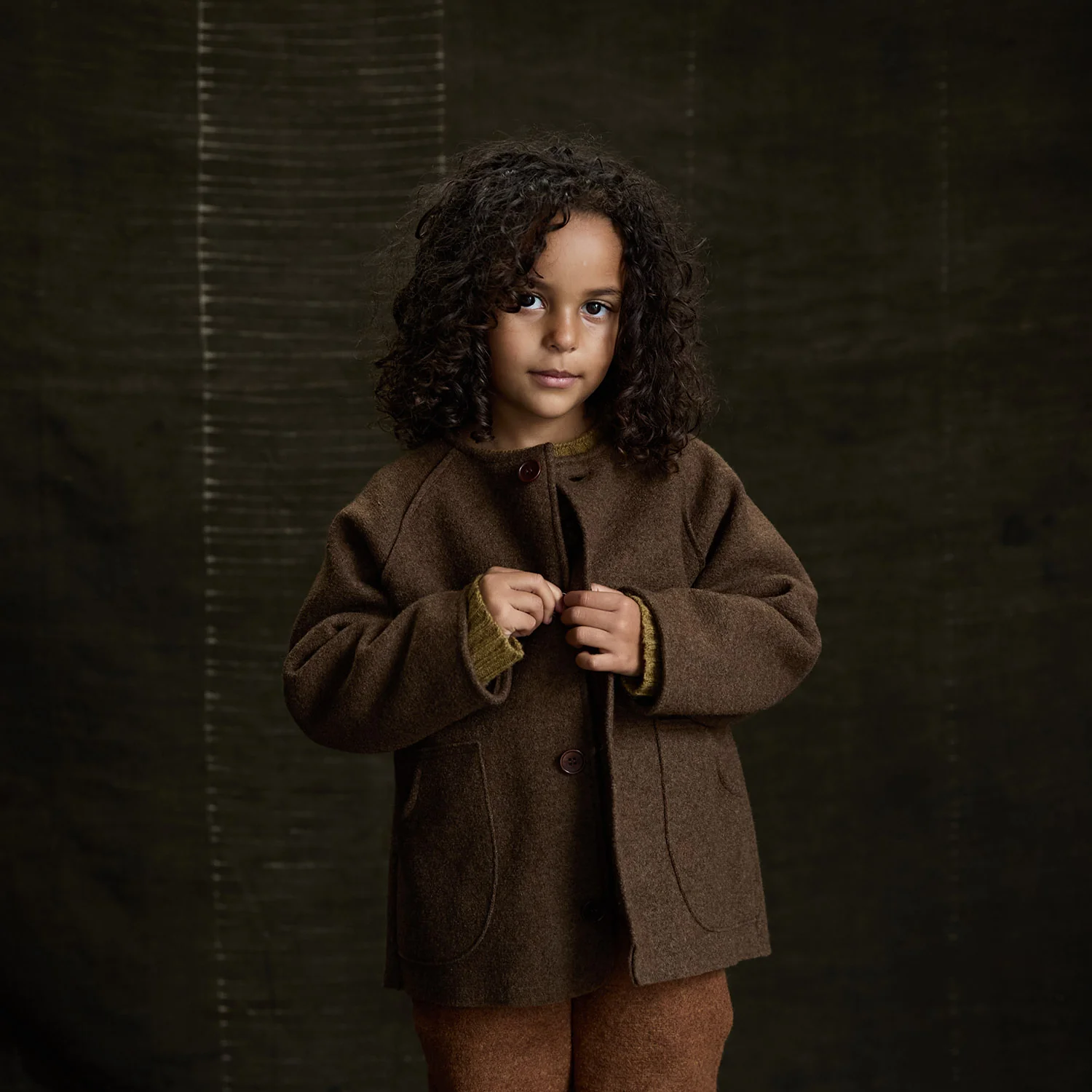 Mountain Kids Jacket - Boiled Merino Wool - Hazelnut