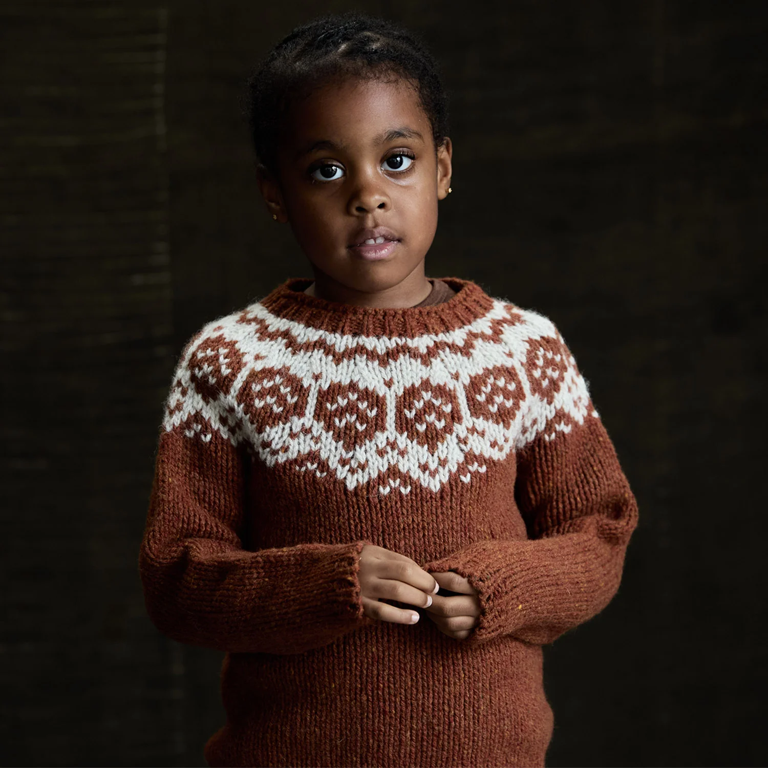 Norse Baby & Kids Sweater - Donegal Wool - Cinnamon - Image 3