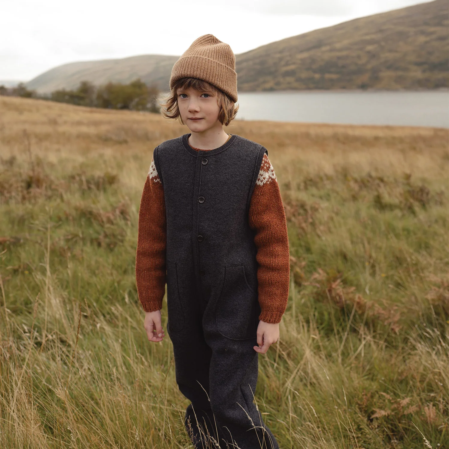 Norse Baby & Kids Sweater - Donegal Wool - Cinnamon - Image 7