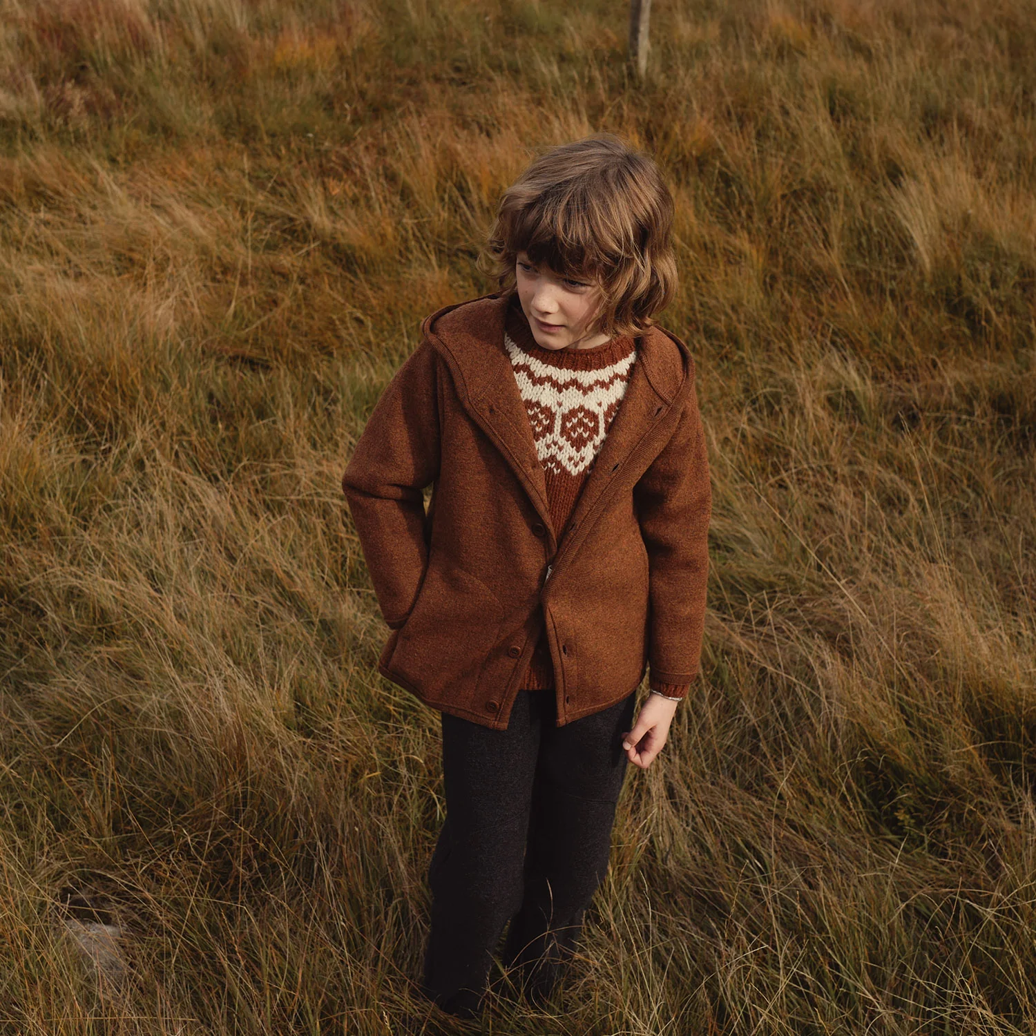 Norse Baby & Kids Sweater - Donegal Wool - Cinnamon - Image 8
