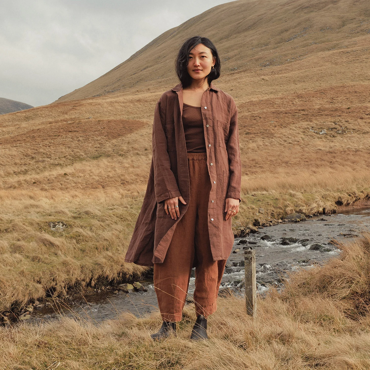 Oak Women's Dress - Linen - Squirrel - Image 2