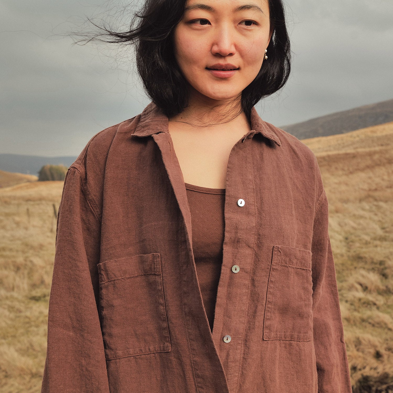 Oak Women's Dress - Linen - Squirrel - Image 4