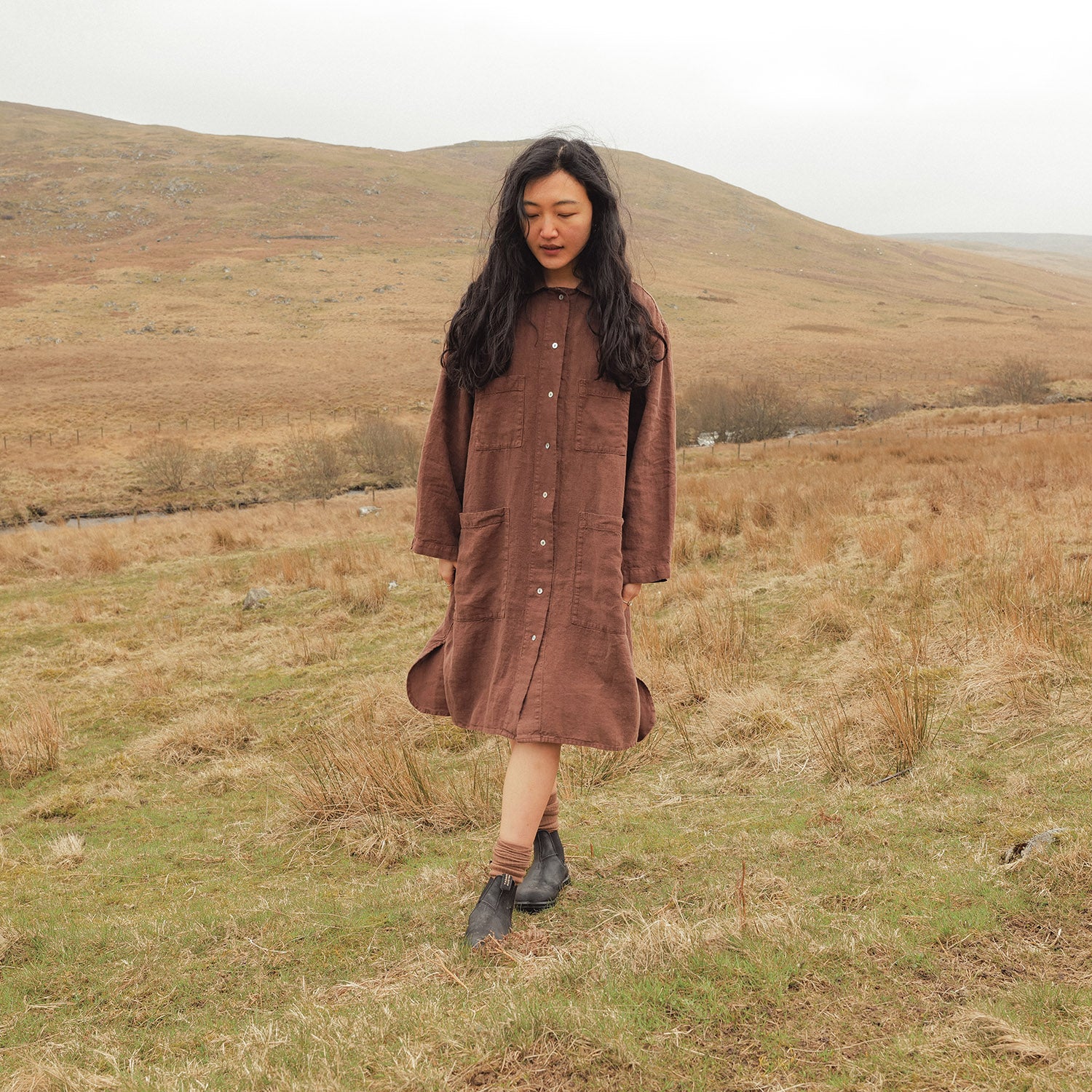 Oak Women's Dress - Linen - Squirrel - Image 7