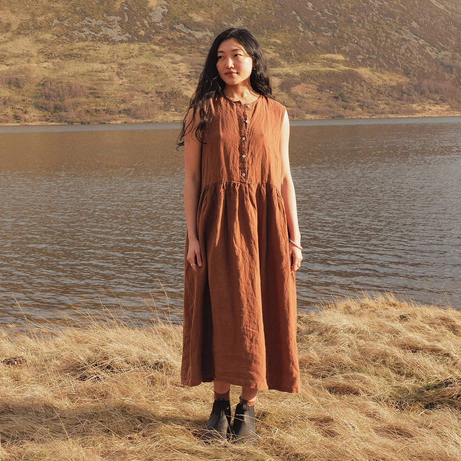 Orchard Women's Dress - Linen - Auburn - Image 2