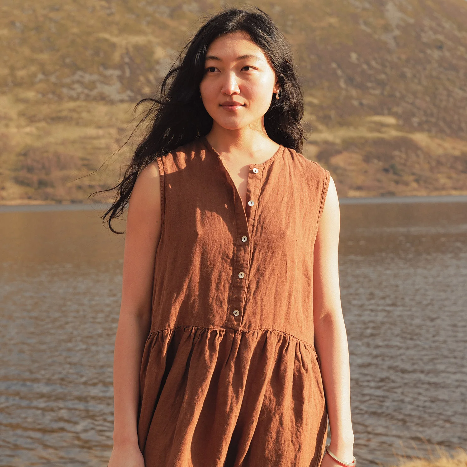Orchard Women's Dress - Linen - Auburn - Image 3