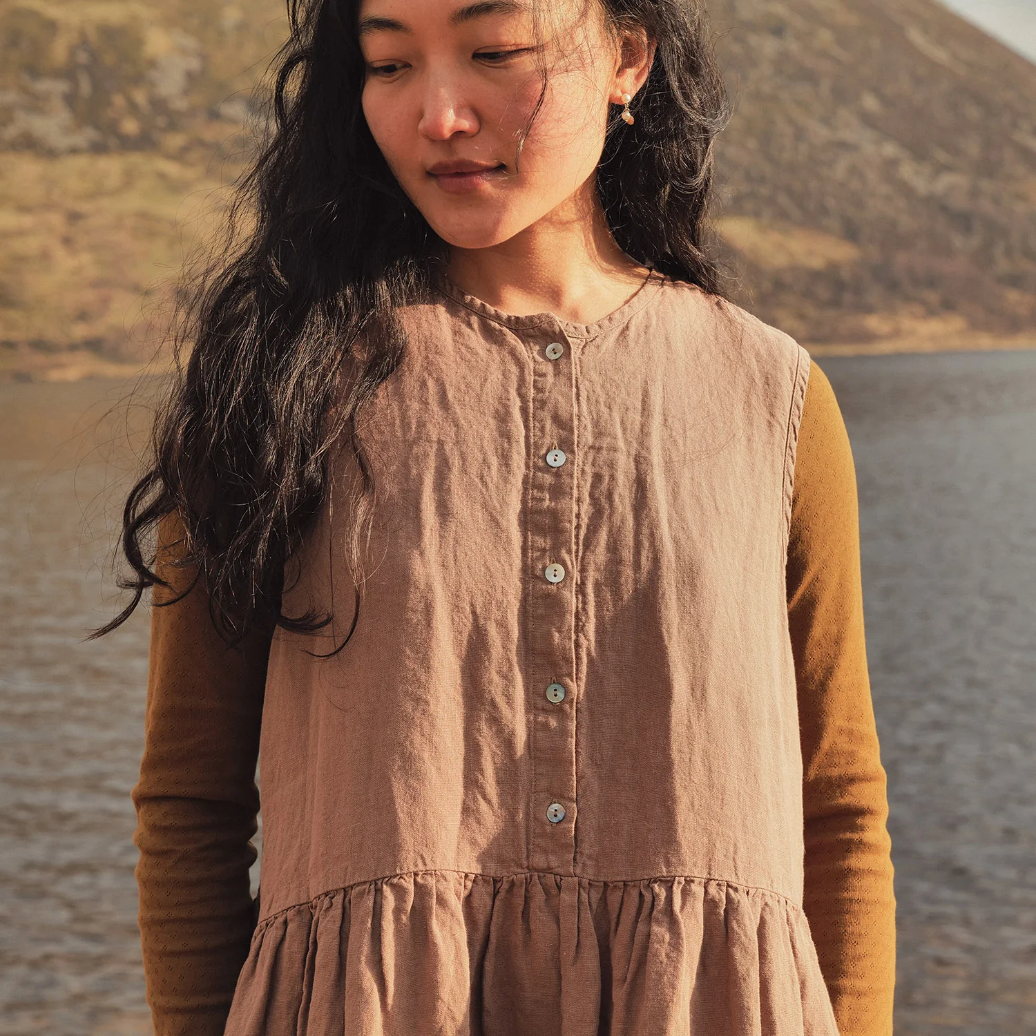 Orchard Women's Dress - Linen - Cedarwood - Image 3