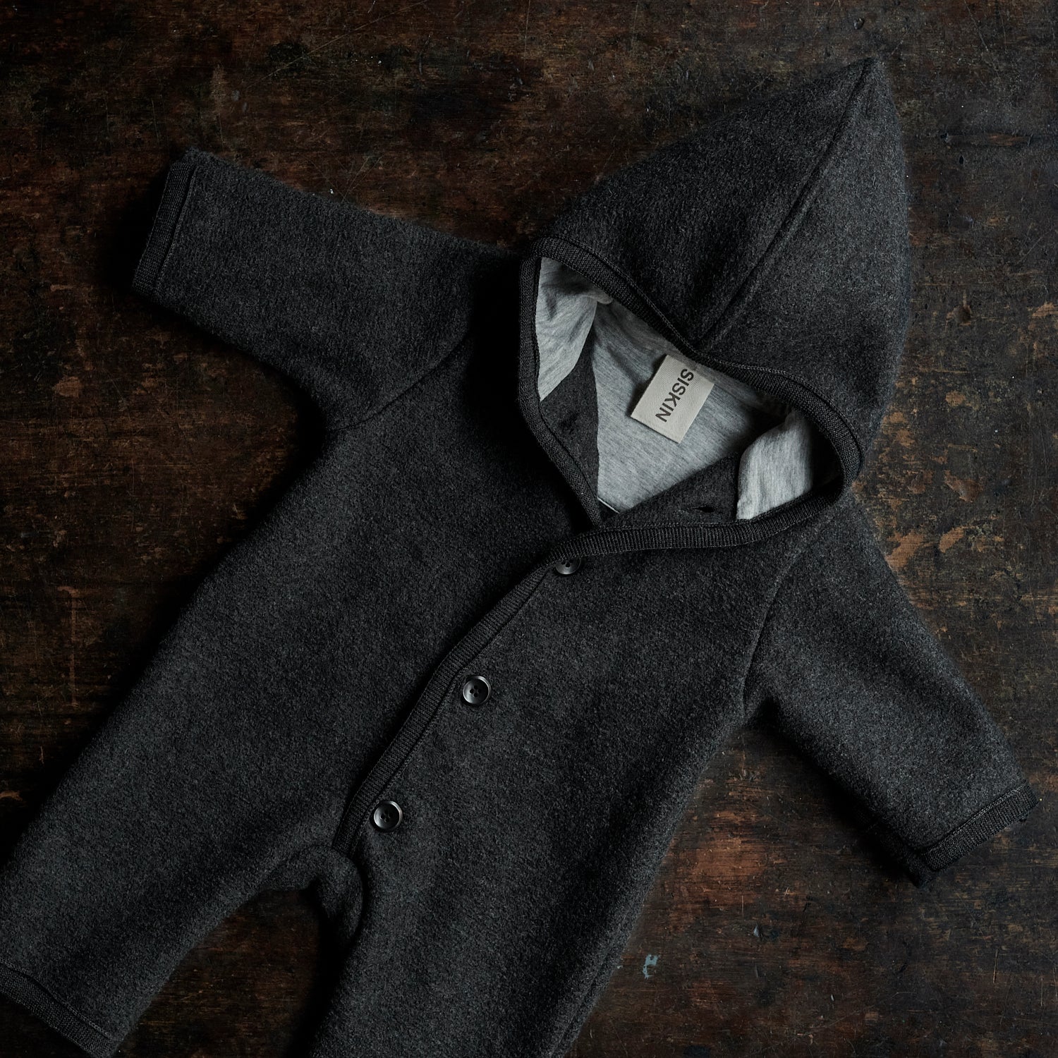 Pixie Baby & Kids Overall - Boiled Merino Wool - Anthracite