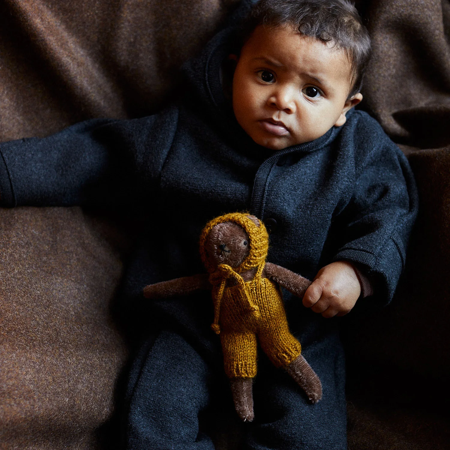 Pixie Baby & Kids Overall - Boiled Merino Wool - Anthracite - Image 3