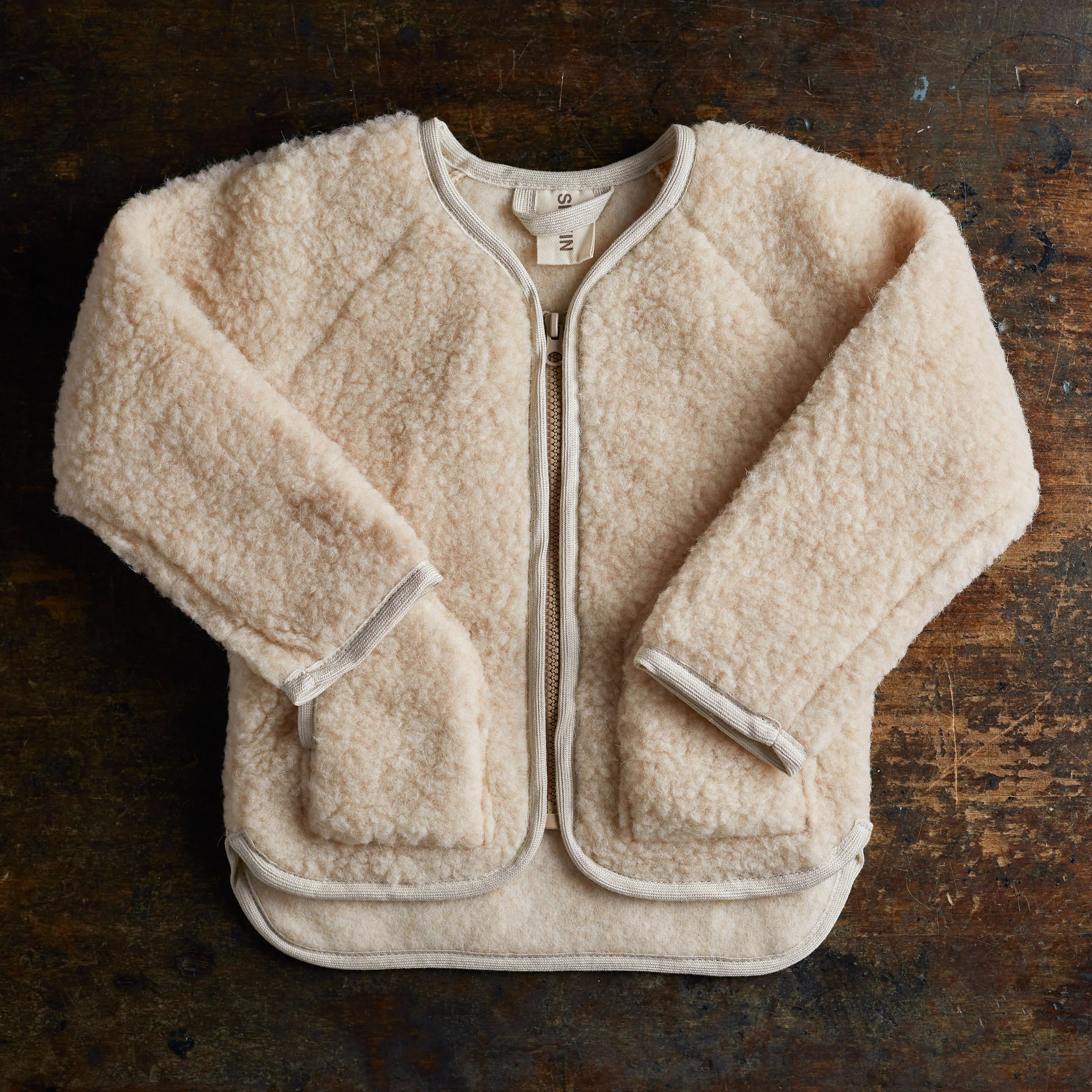 Oribi Baby & Kids Jacket - Wool Teddy Fleece - Oatmeal - Image 6