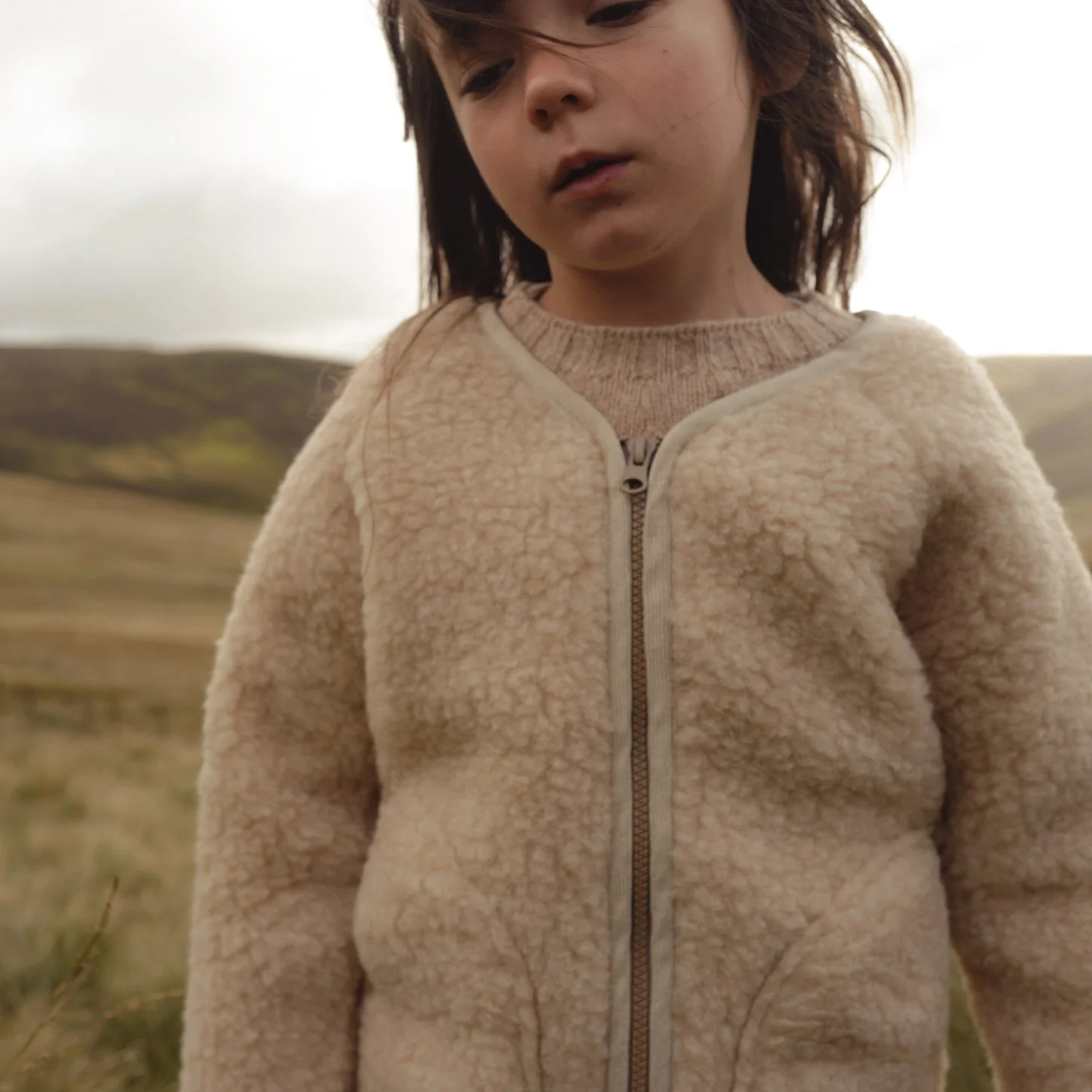 Oribi Baby & Kids Jacket - Wool Teddy Fleece - Oatmeal - Image 7