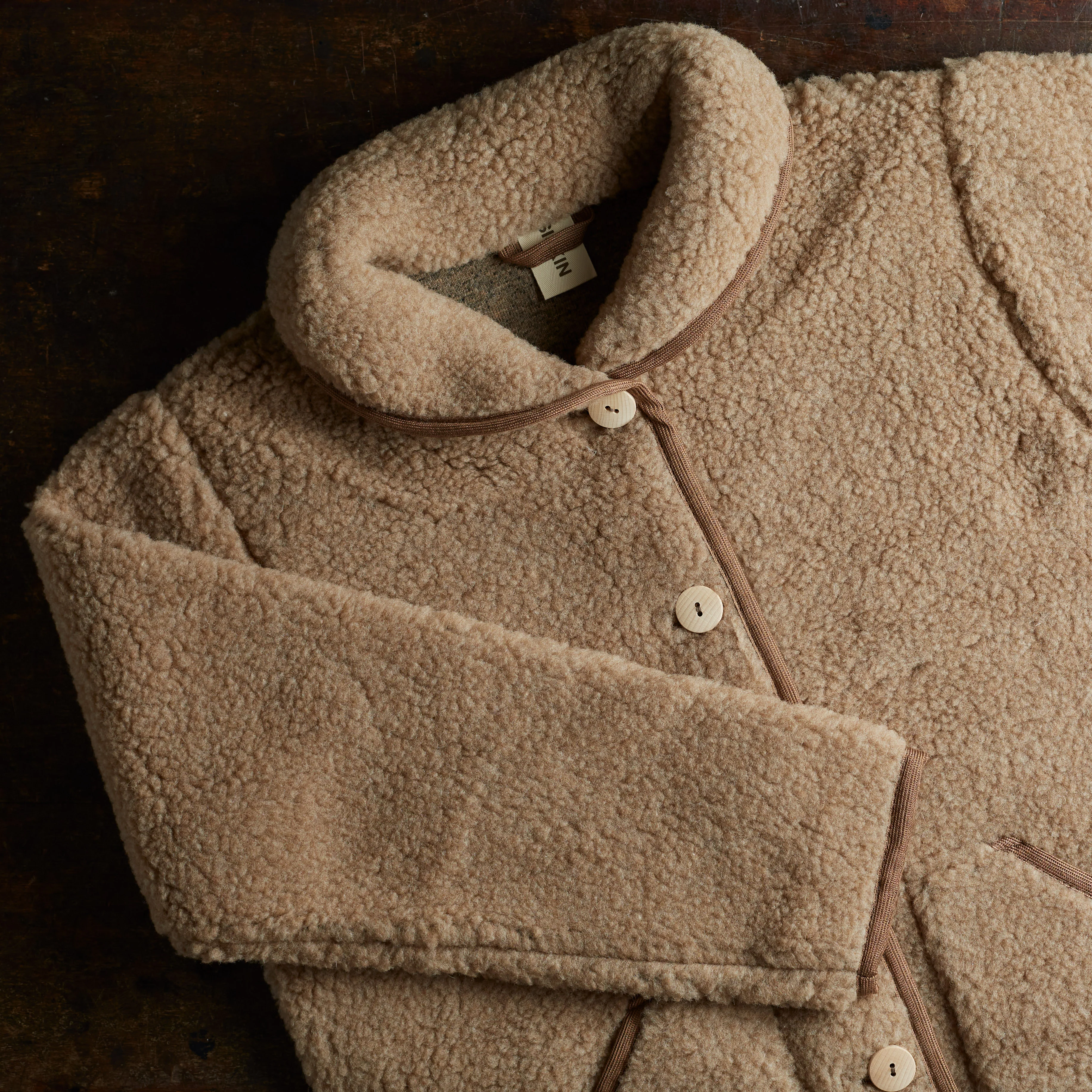 Oryx Women's Jacket - Wool Teddy Fleece - Walnut - Image 5
