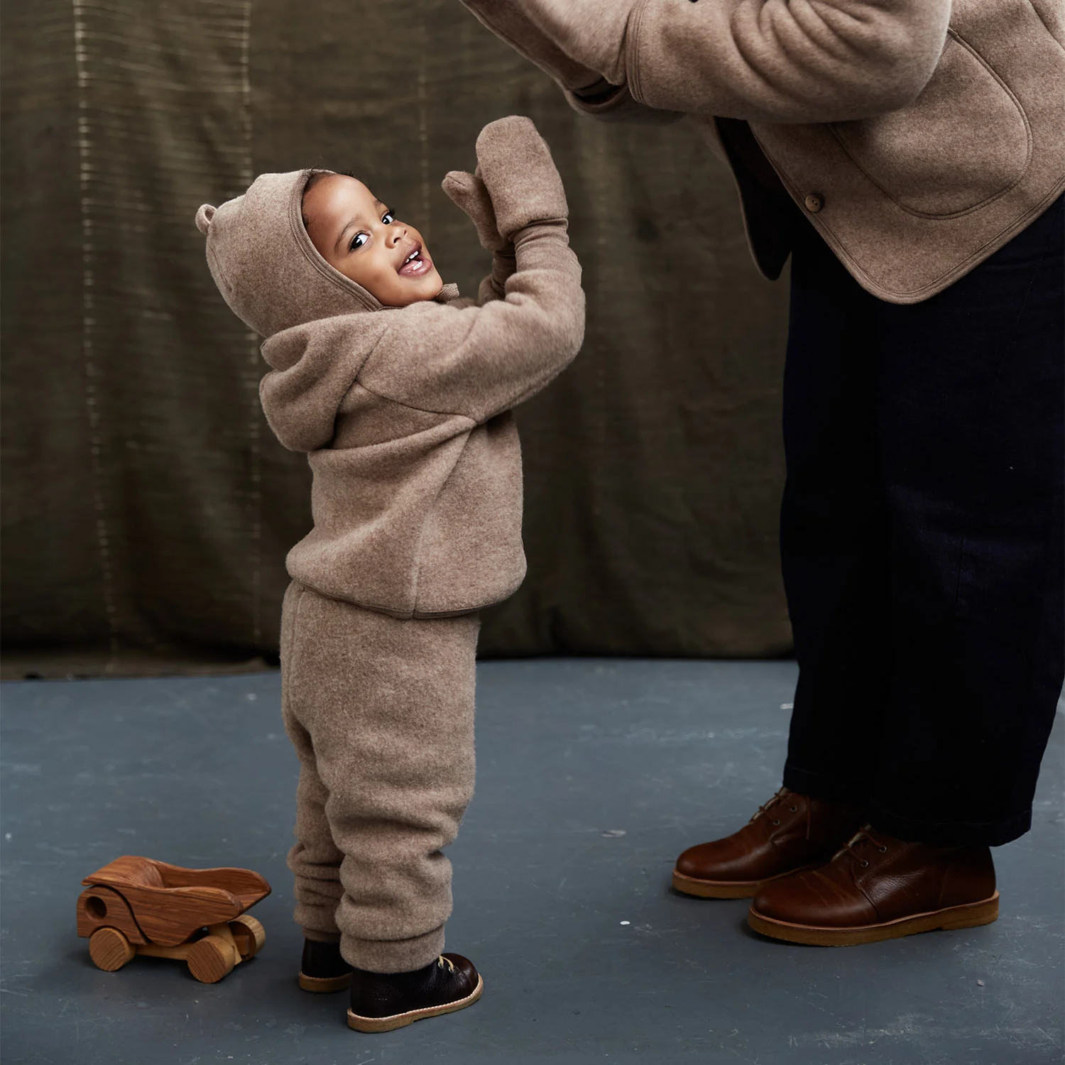 Tinker Baby & Kids Jacket - Merino Wool Fleece - Driftwood - Image 9
