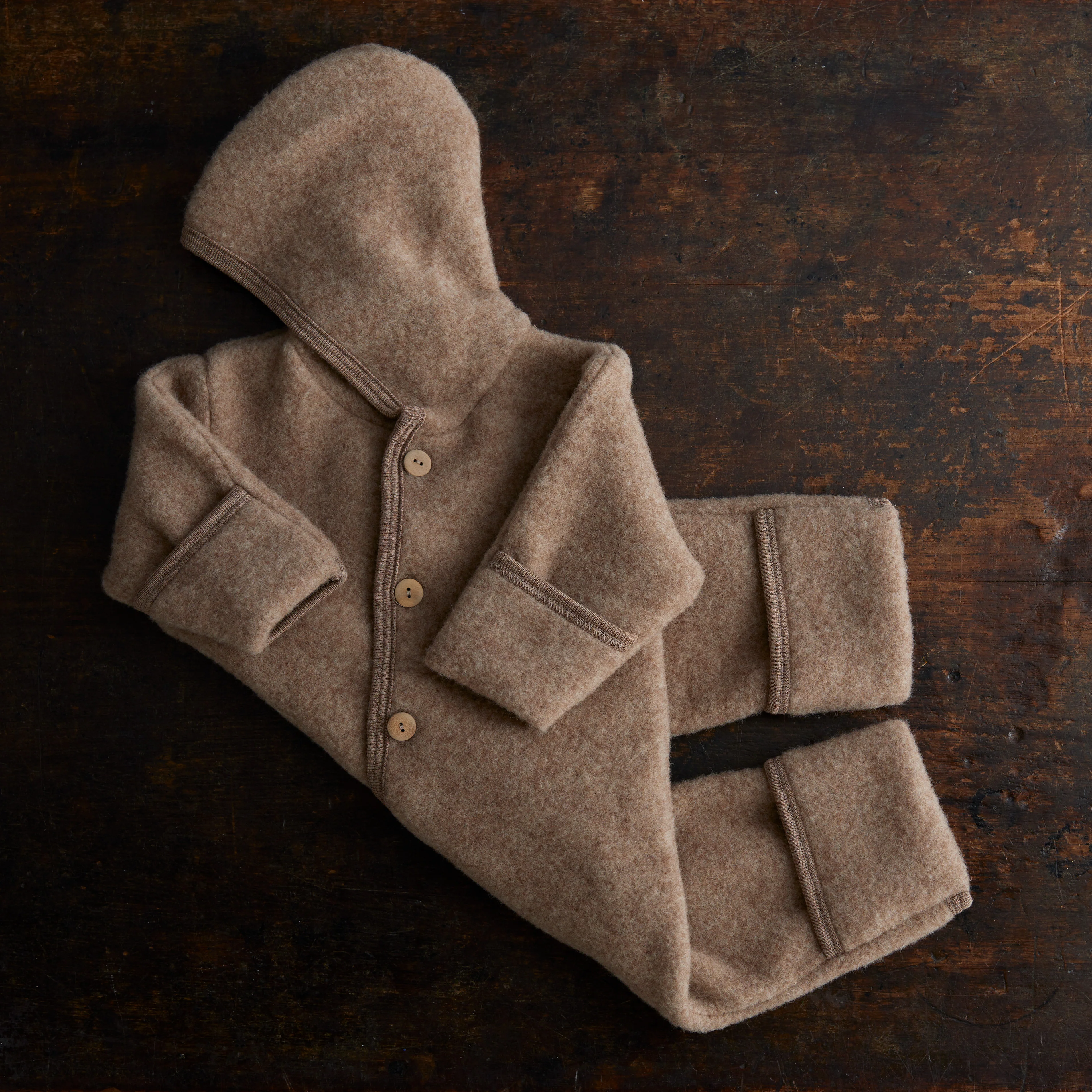 Pipit Baby Suit - Merino Wool Fleece - Driftwood
