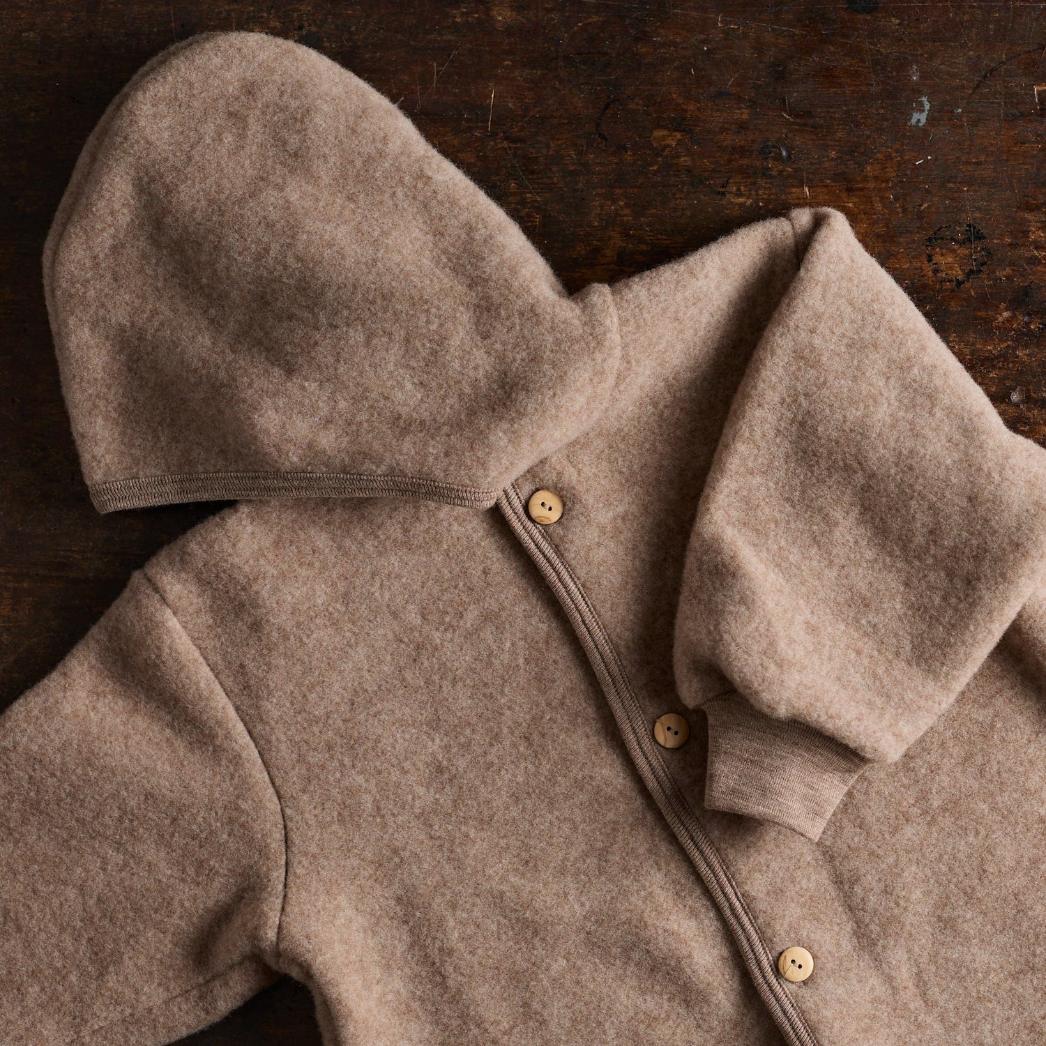Pipit Baby Suit - Merino Wool Fleece - Driftwood - Image 13