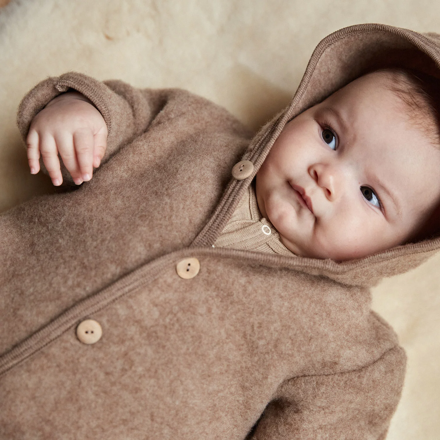 Pipit Baby Suit - Merino Wool Fleece - Driftwood - Image 7