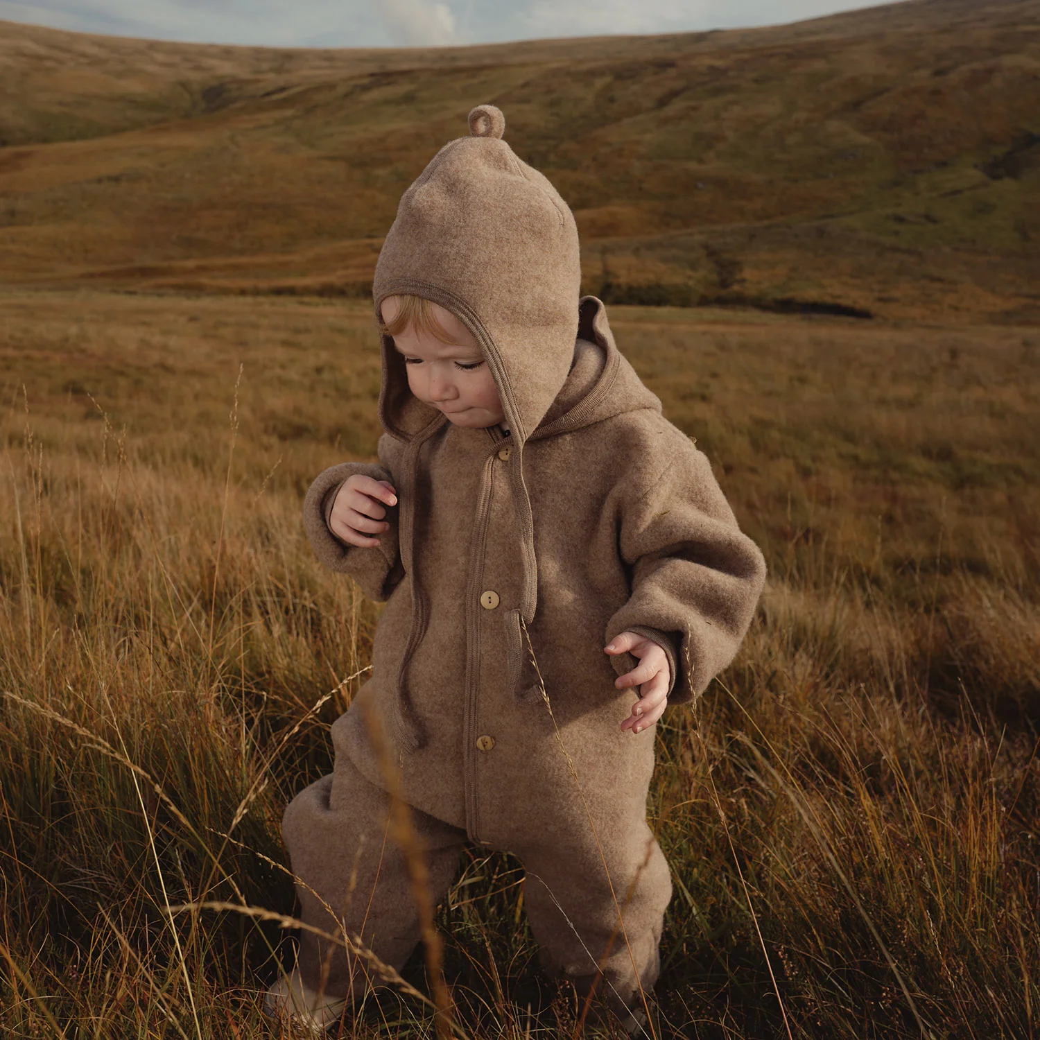 Pipit Baby Suit - Merino Wool Fleece - Driftwood - Image 9