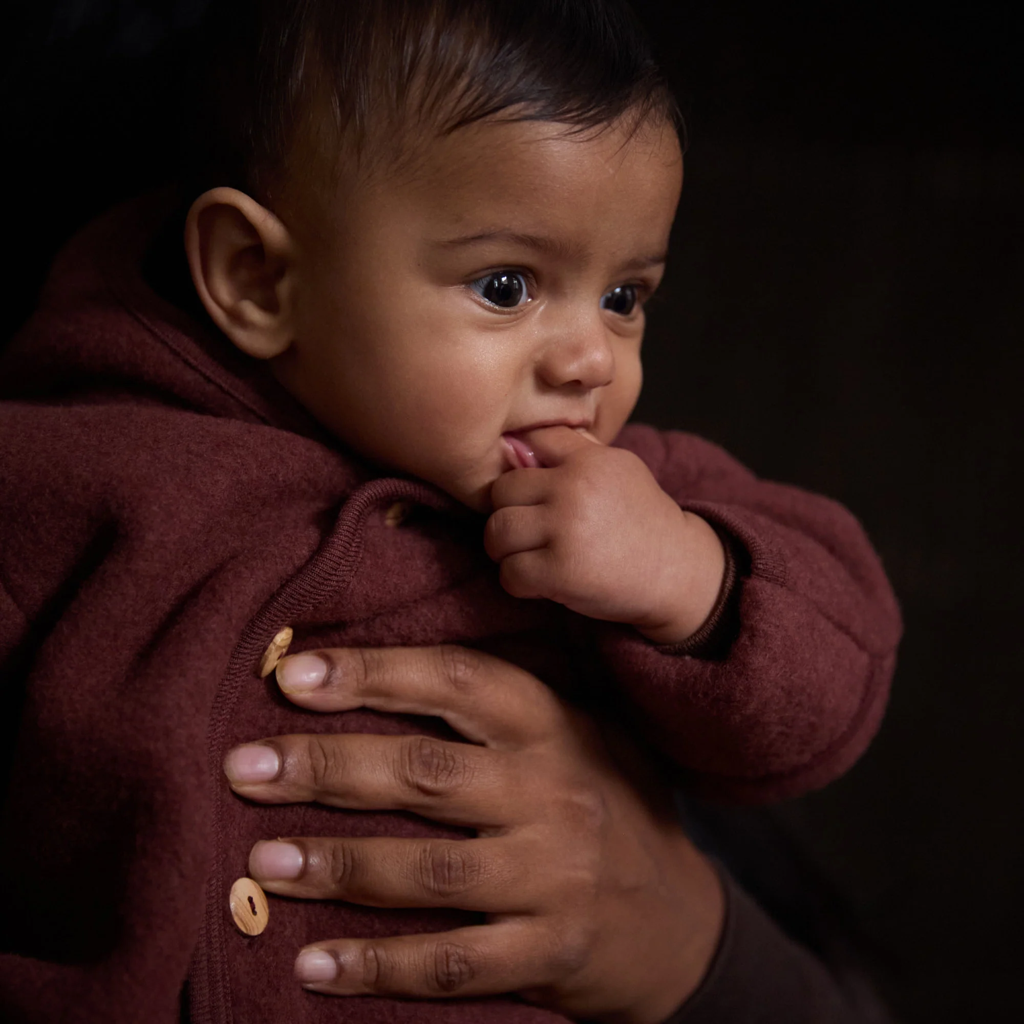Pipit Baby Suit - Merino Wool Fleece - Fig - Image 4