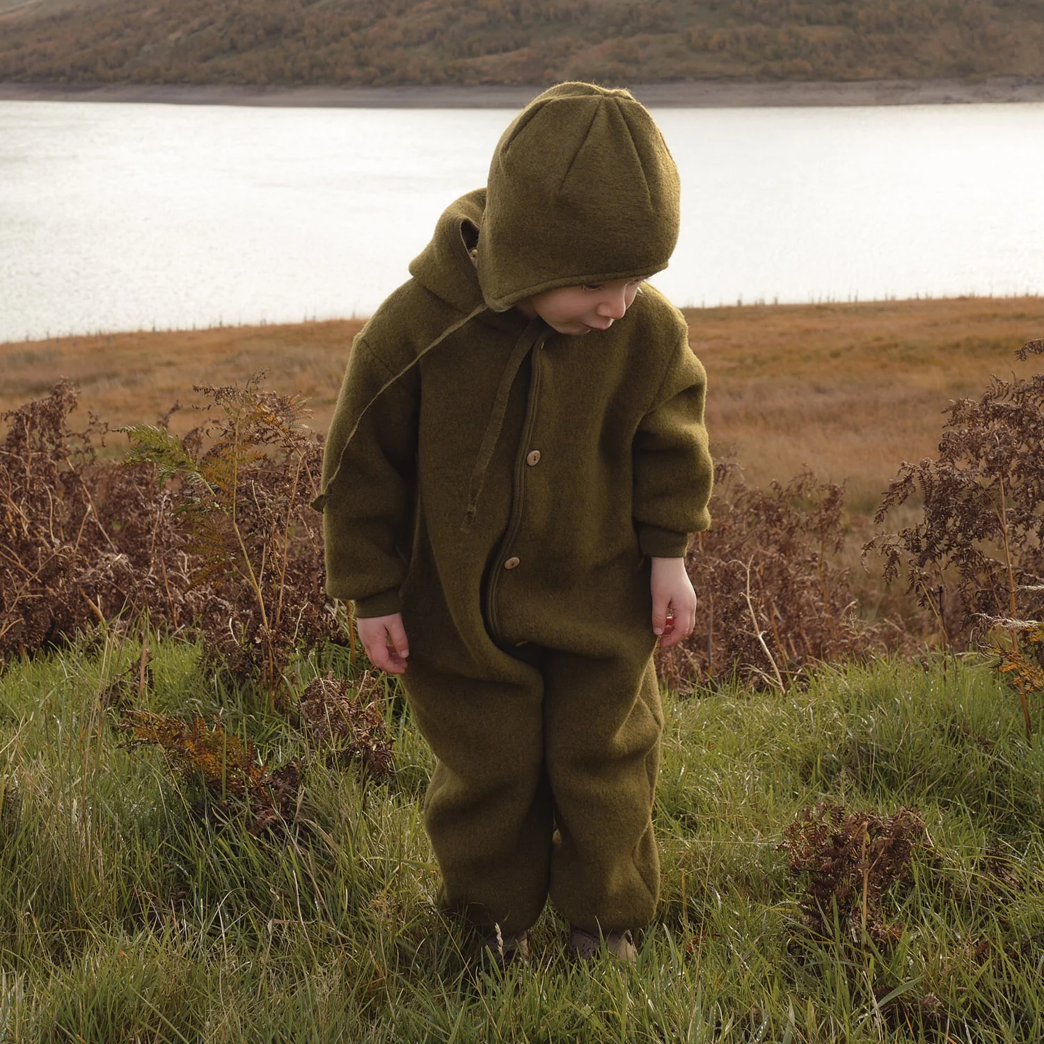 Pipit Baby Suit - Merino Wool Fleece - Seaweed - Image 3