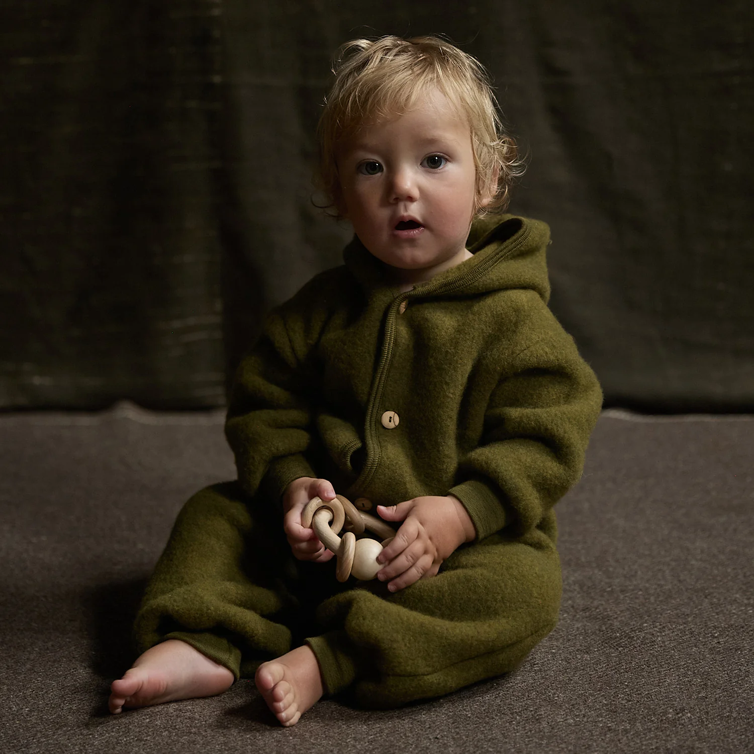 Pipit Baby Suit - Merino Wool Fleece - Seaweed - Image 4