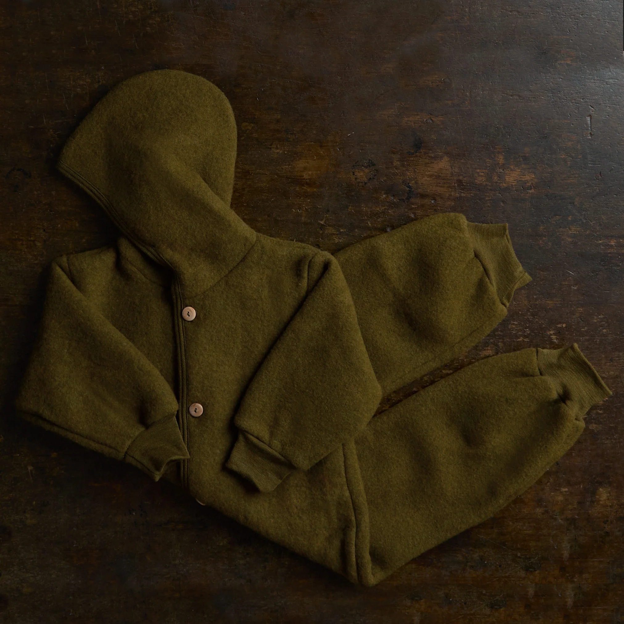 Pipit Baby Suit - Merino Wool Fleece - Seaweed - Image 7