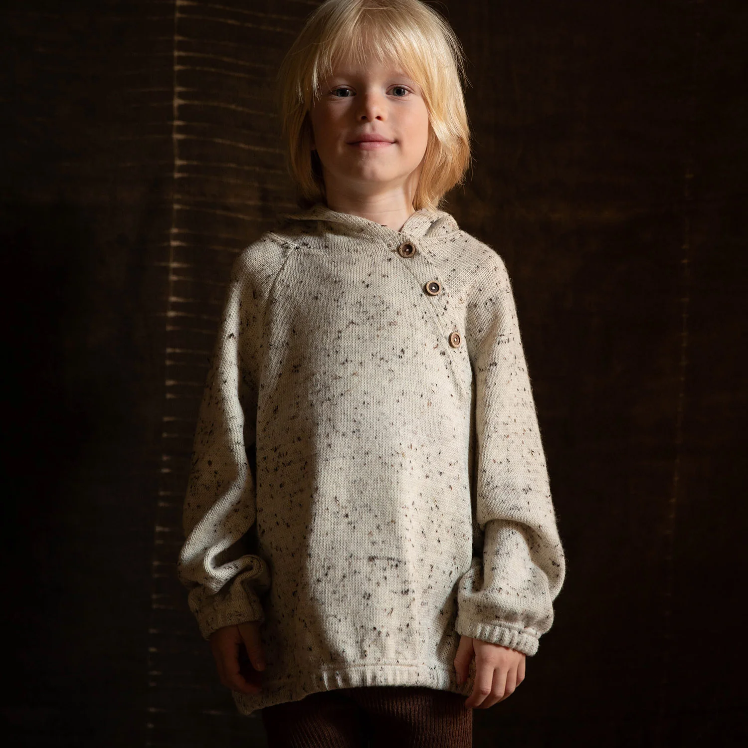 Plover Kids Hoodie - Merino Wool Speckle - Quail - Image 3