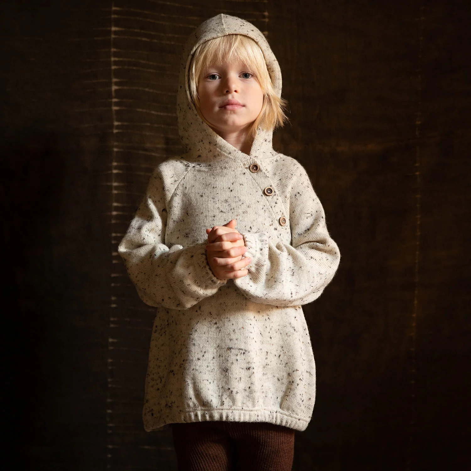 Plover Kids Hoodie - Merino Wool Speckle - Quail - Image 4